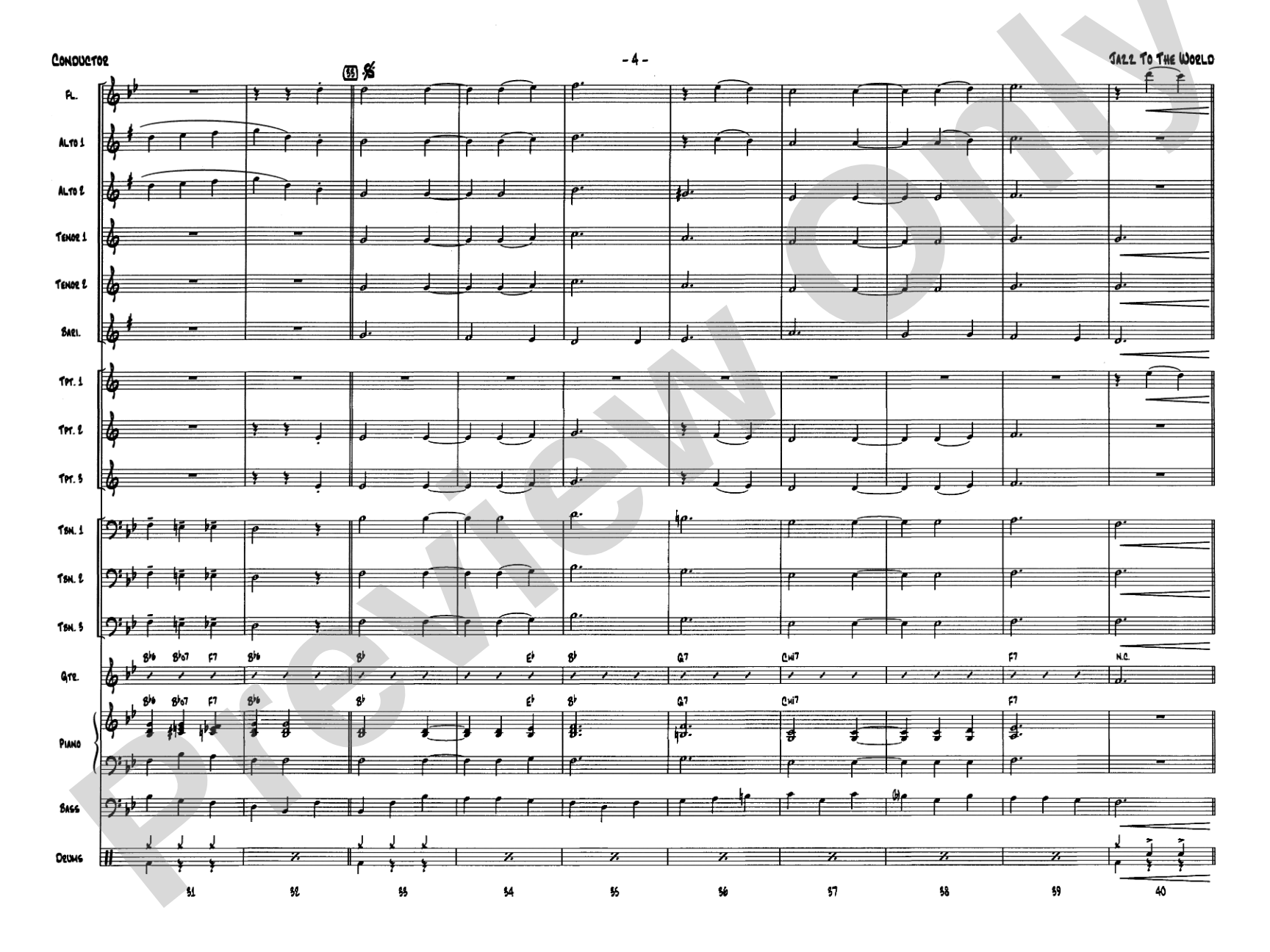 Jazz to the World: Jazz Ensemble Conductor Score & Parts
