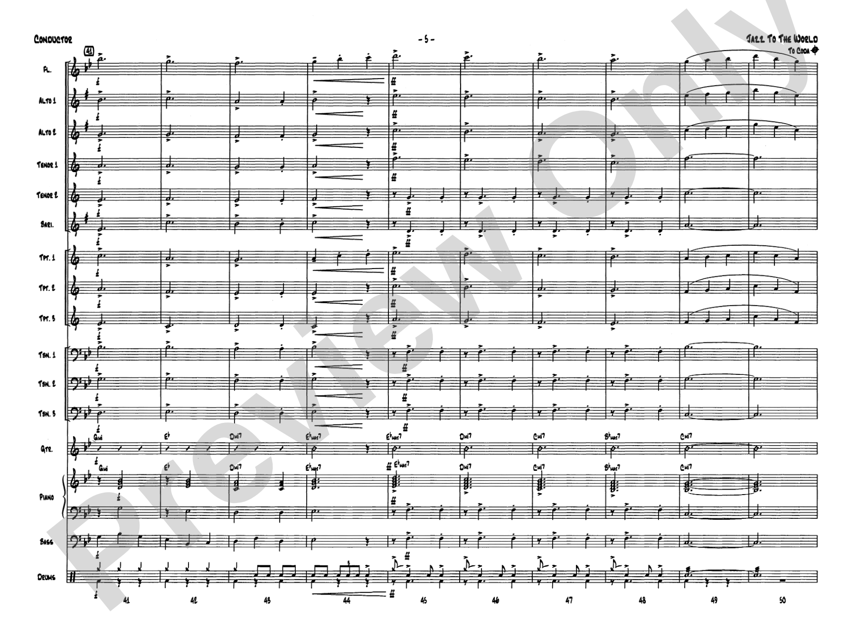 Jazz to the World: Jazz Ensemble Conductor Score & Parts