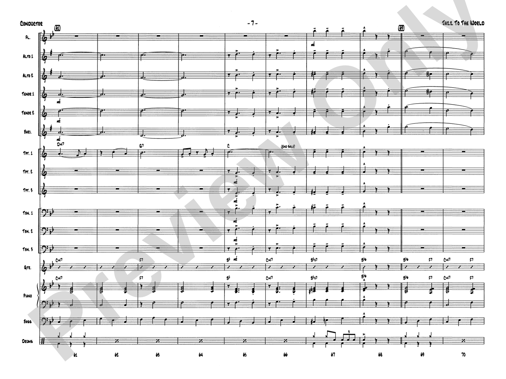 Jazz to the World: Jazz Ensemble Conductor Score & Parts