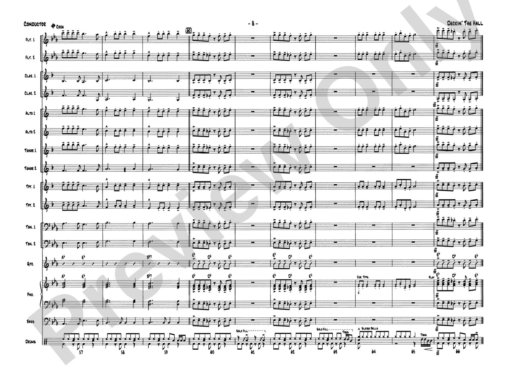 Deckin' the Hall: Jazz Ensemble Conductor Score & Parts