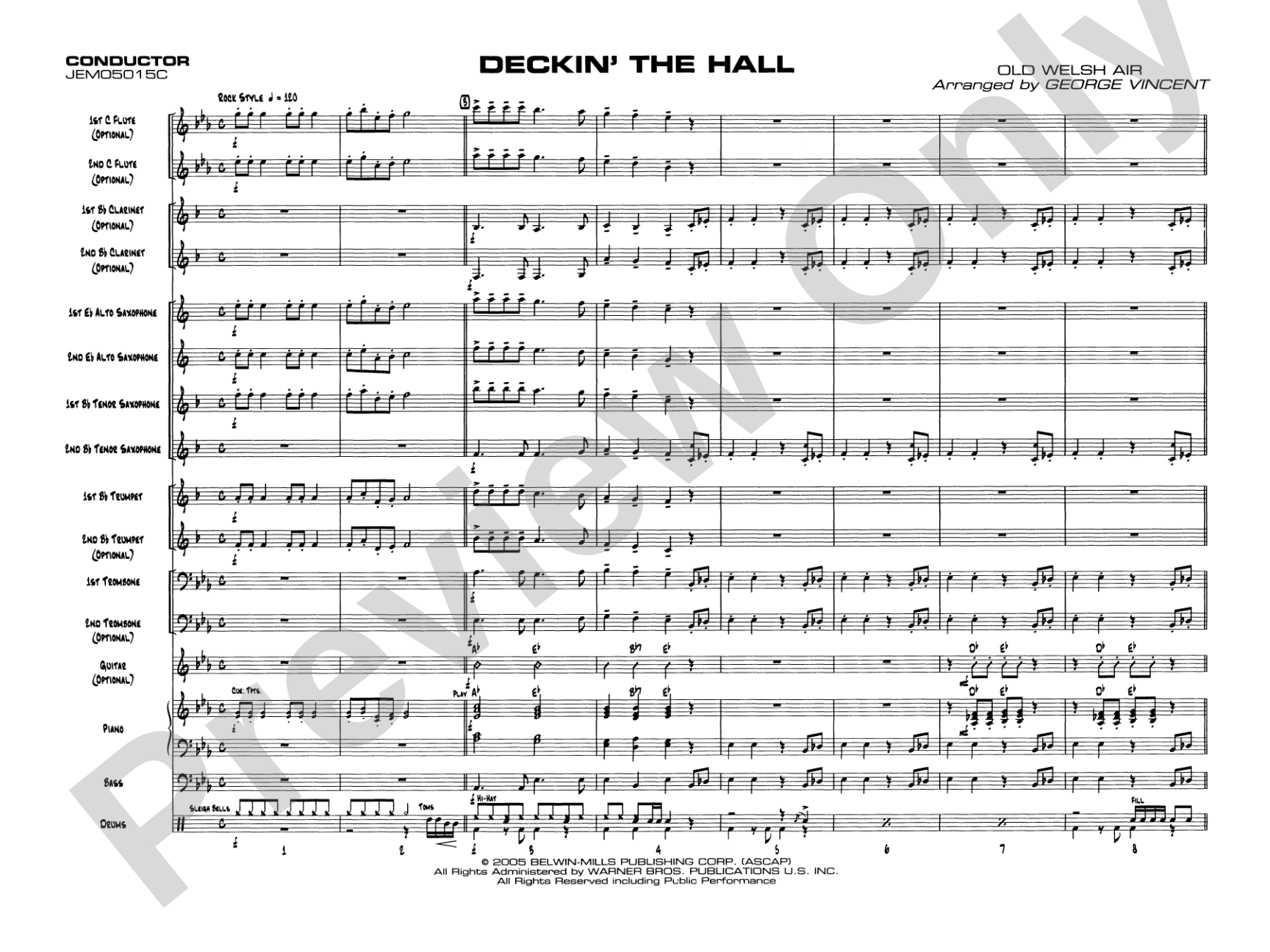 Deckin' the Hall: Jazz Ensemble Conductor Score & Parts