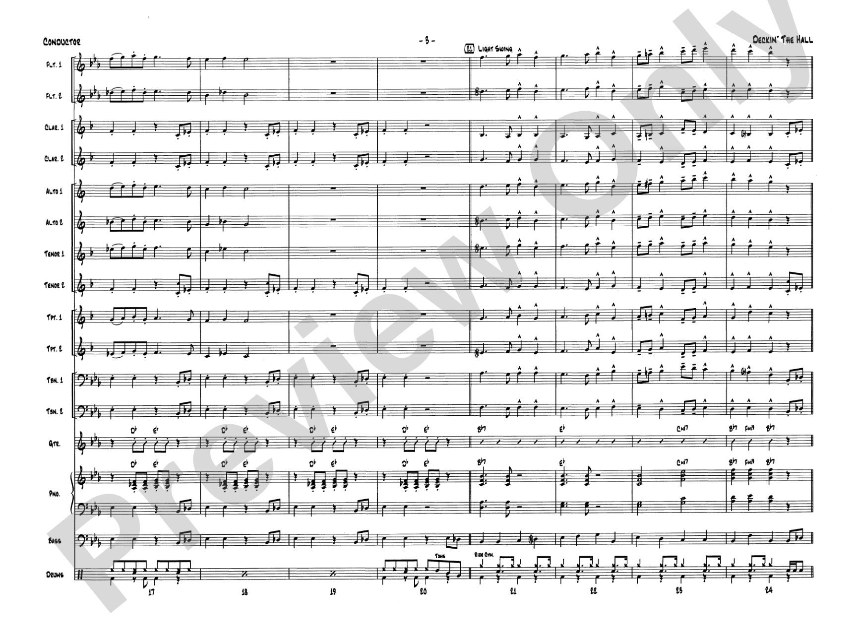 Deckin' the Hall: Jazz Ensemble Conductor Score & Parts