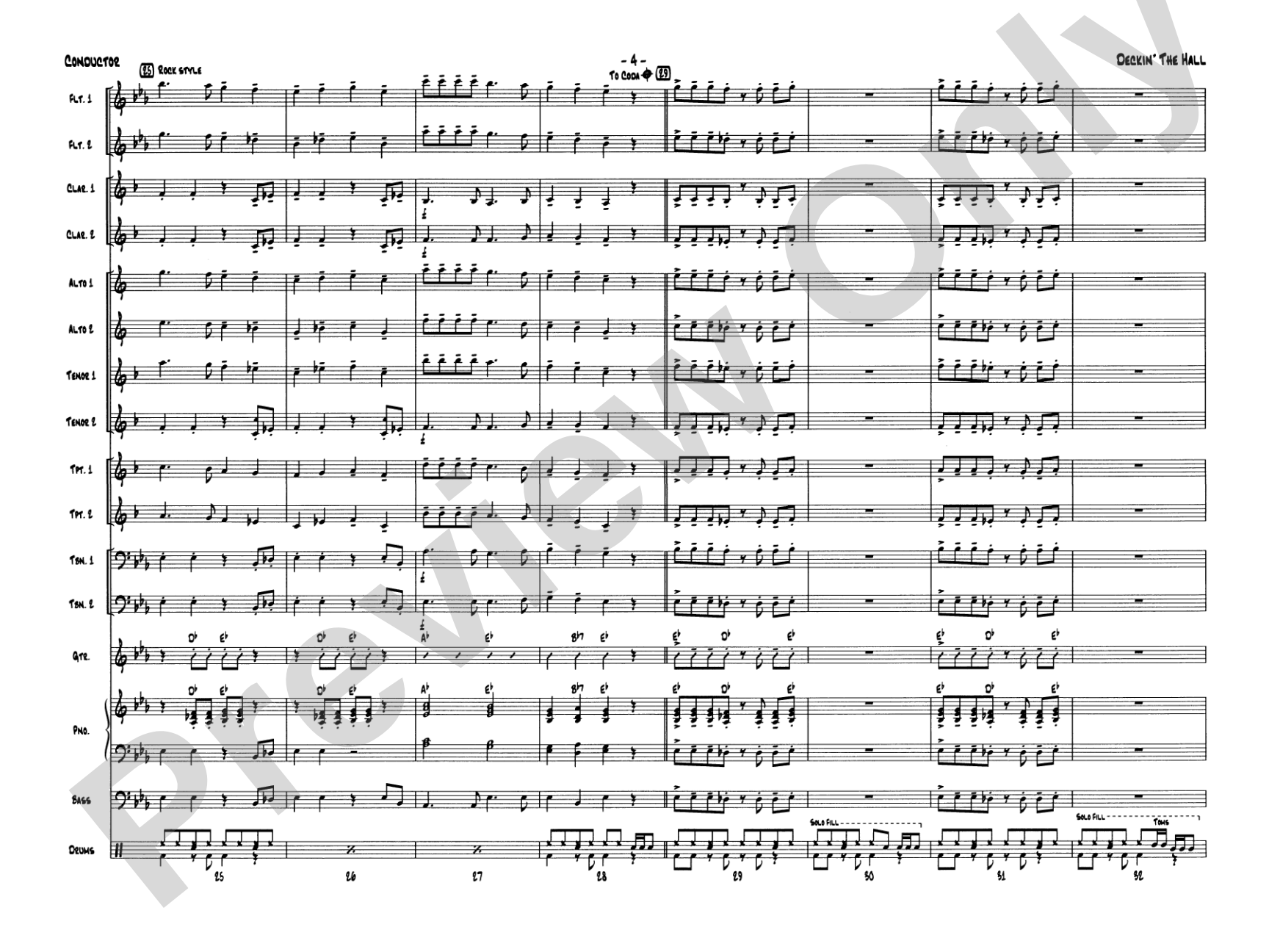 Deckin' the Hall: Jazz Ensemble Conductor Score & Parts