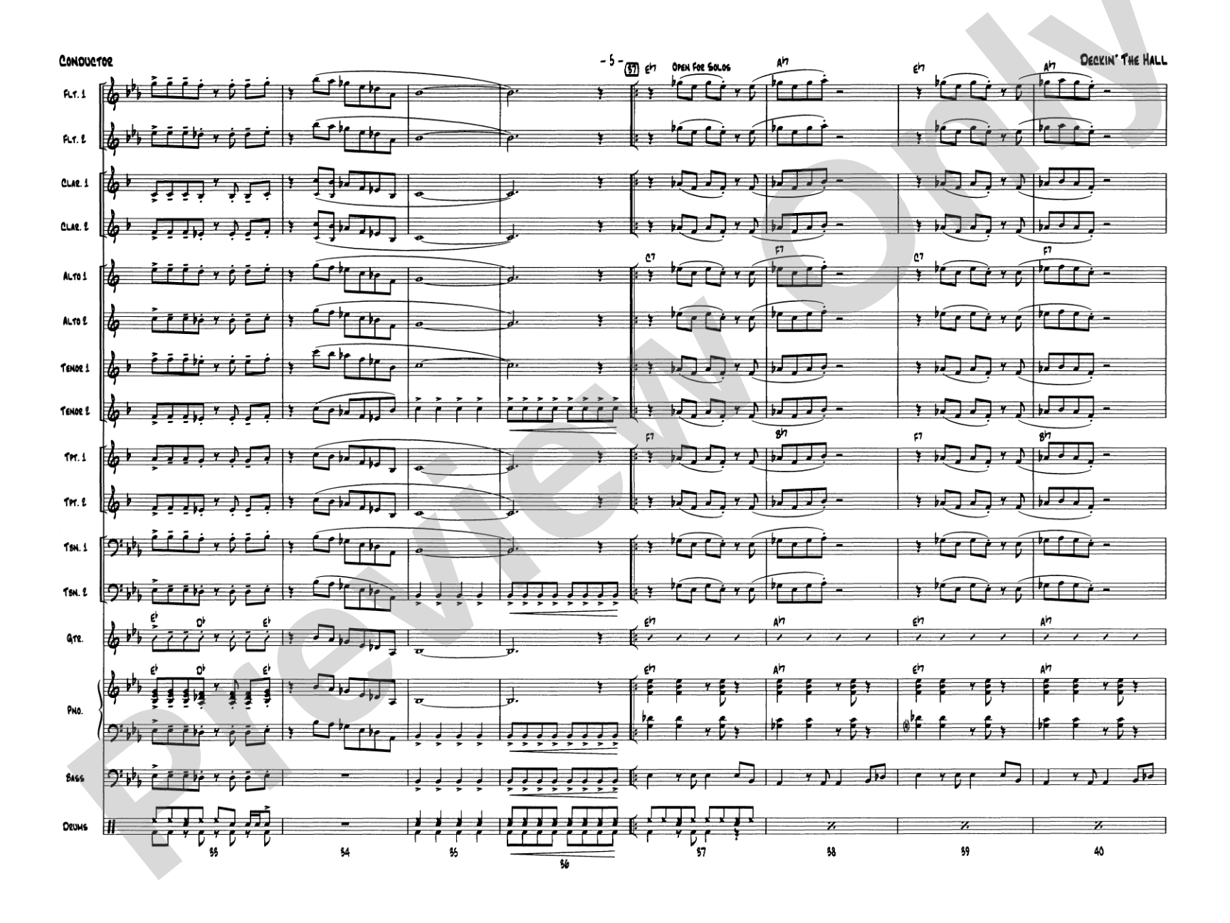 Deckin' the Hall: Jazz Ensemble Conductor Score & Parts