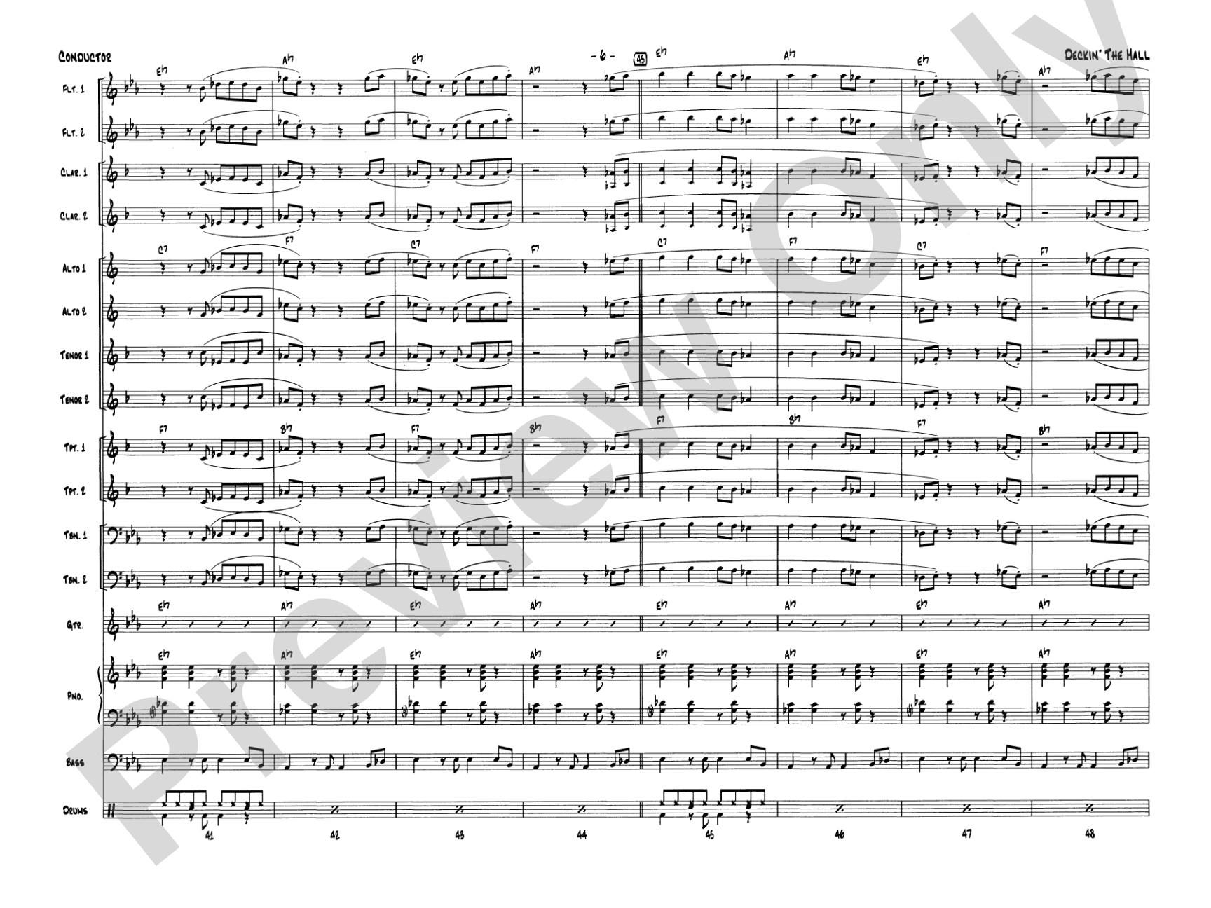 Deckin' the Hall: Jazz Ensemble Conductor Score & Parts