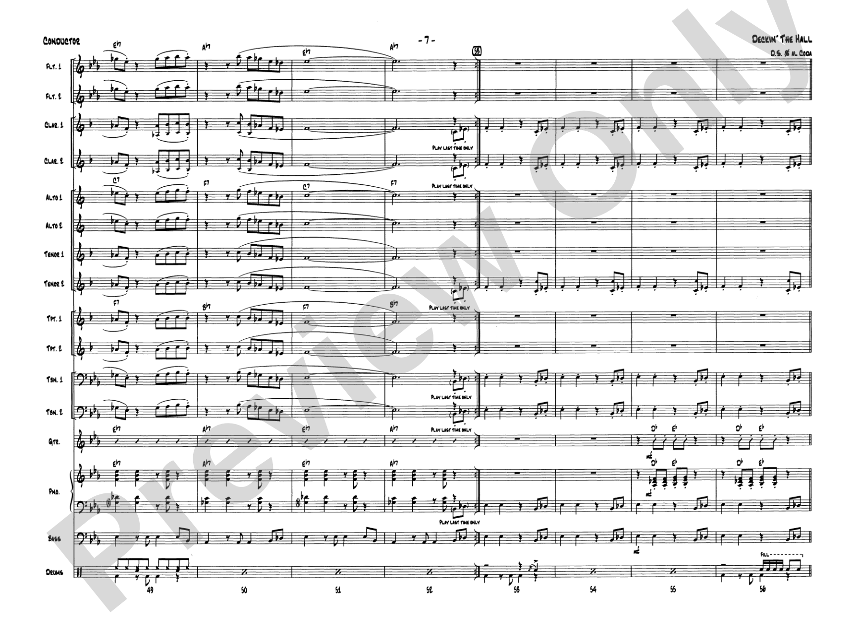 Deckin' the Hall: Jazz Ensemble Conductor Score & Parts