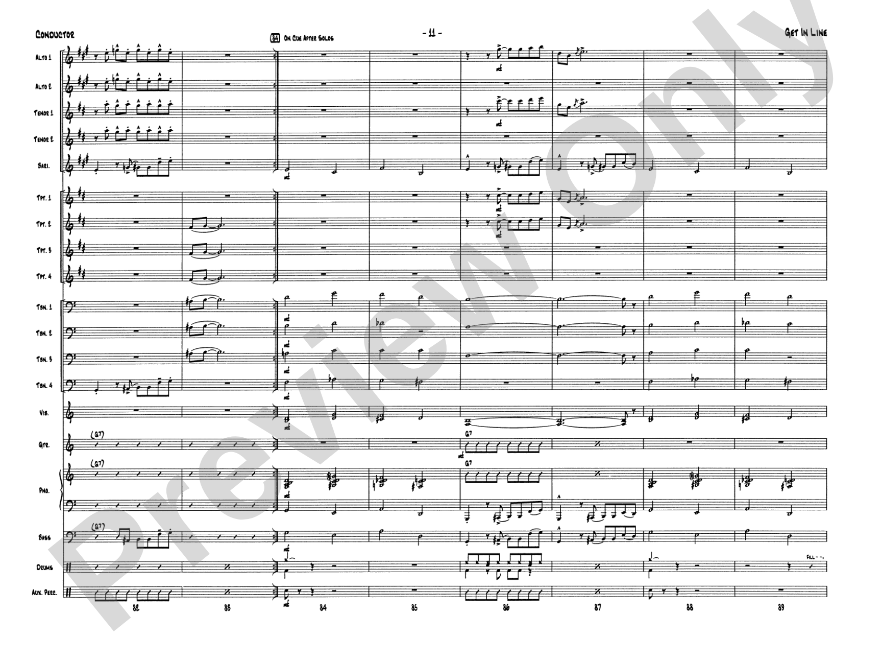 Get in Line: Jazz Ensemble Conductor Score & Parts