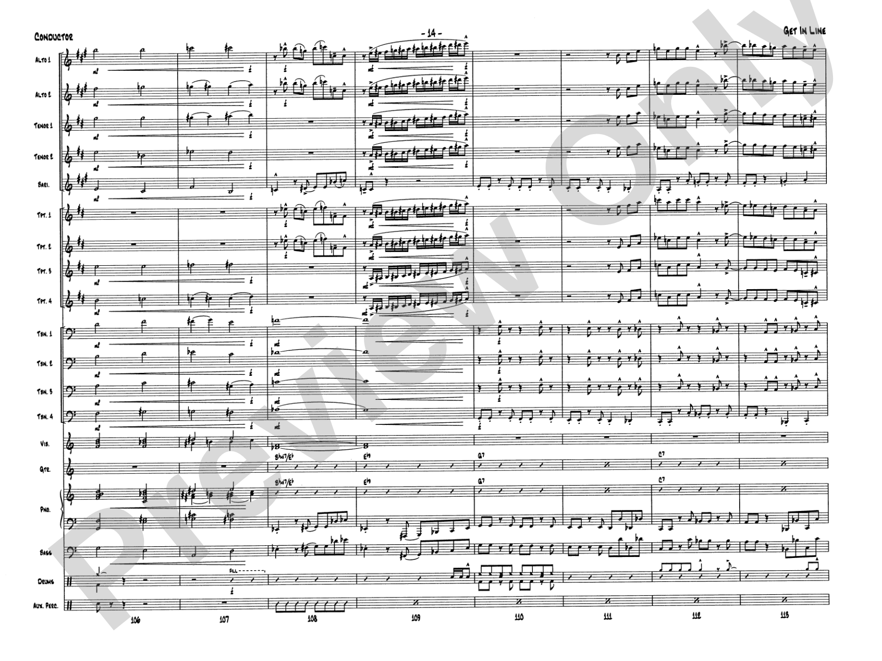 Get in Line: Jazz Ensemble Conductor Score & Parts