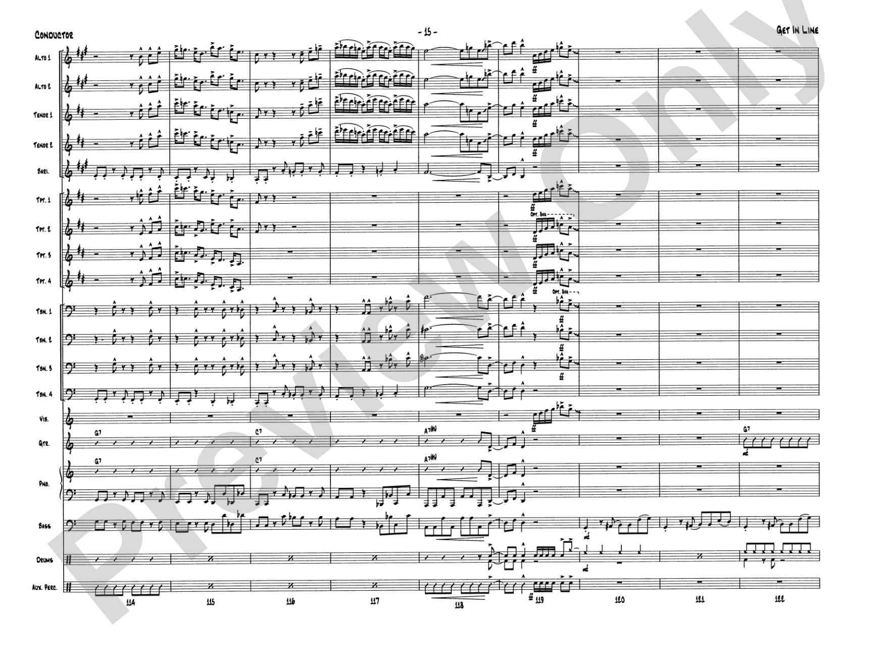 Get in Line: Jazz Ensemble Conductor Score & Parts