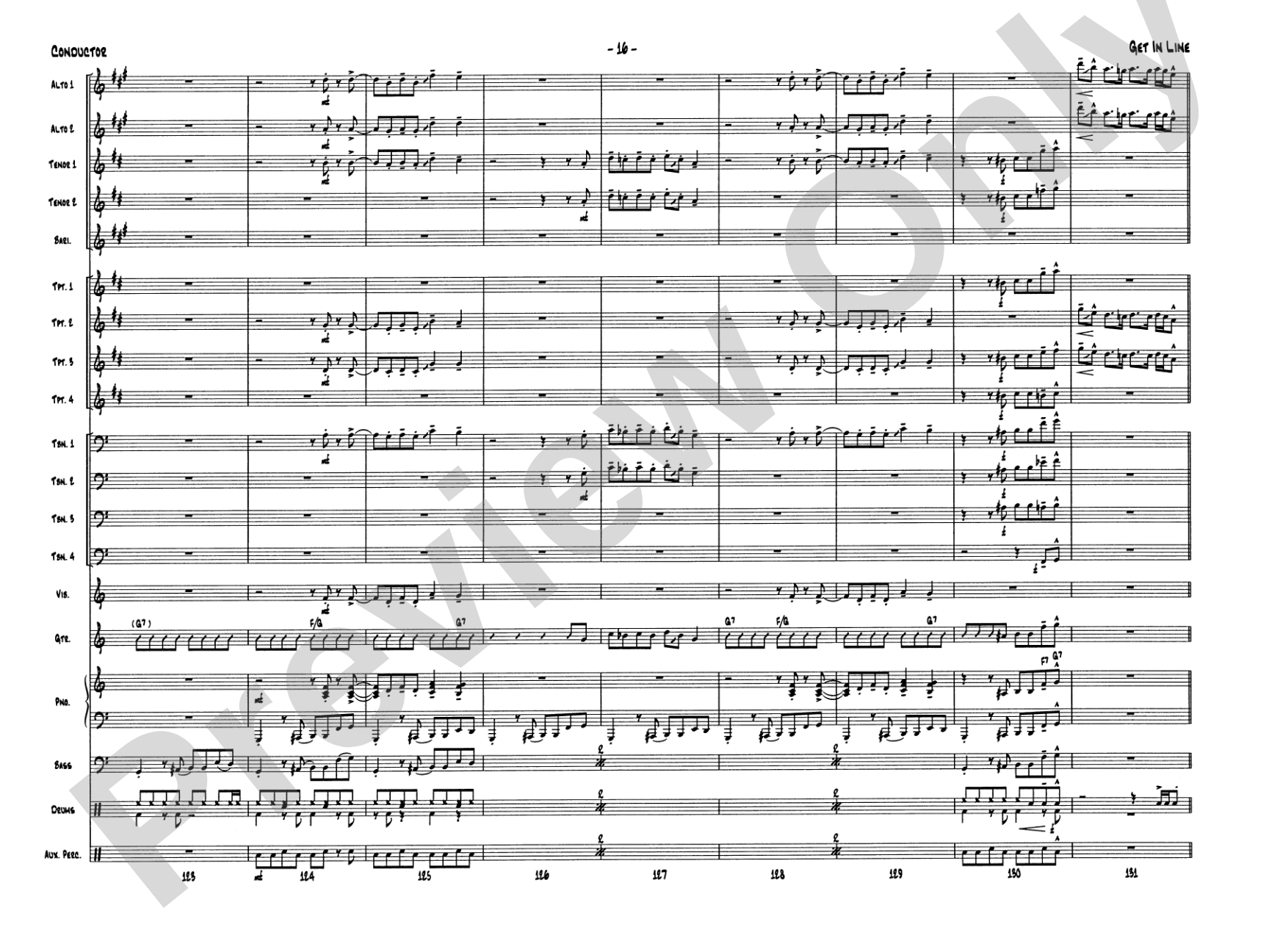 Get in Line: Jazz Ensemble Conductor Score & Parts