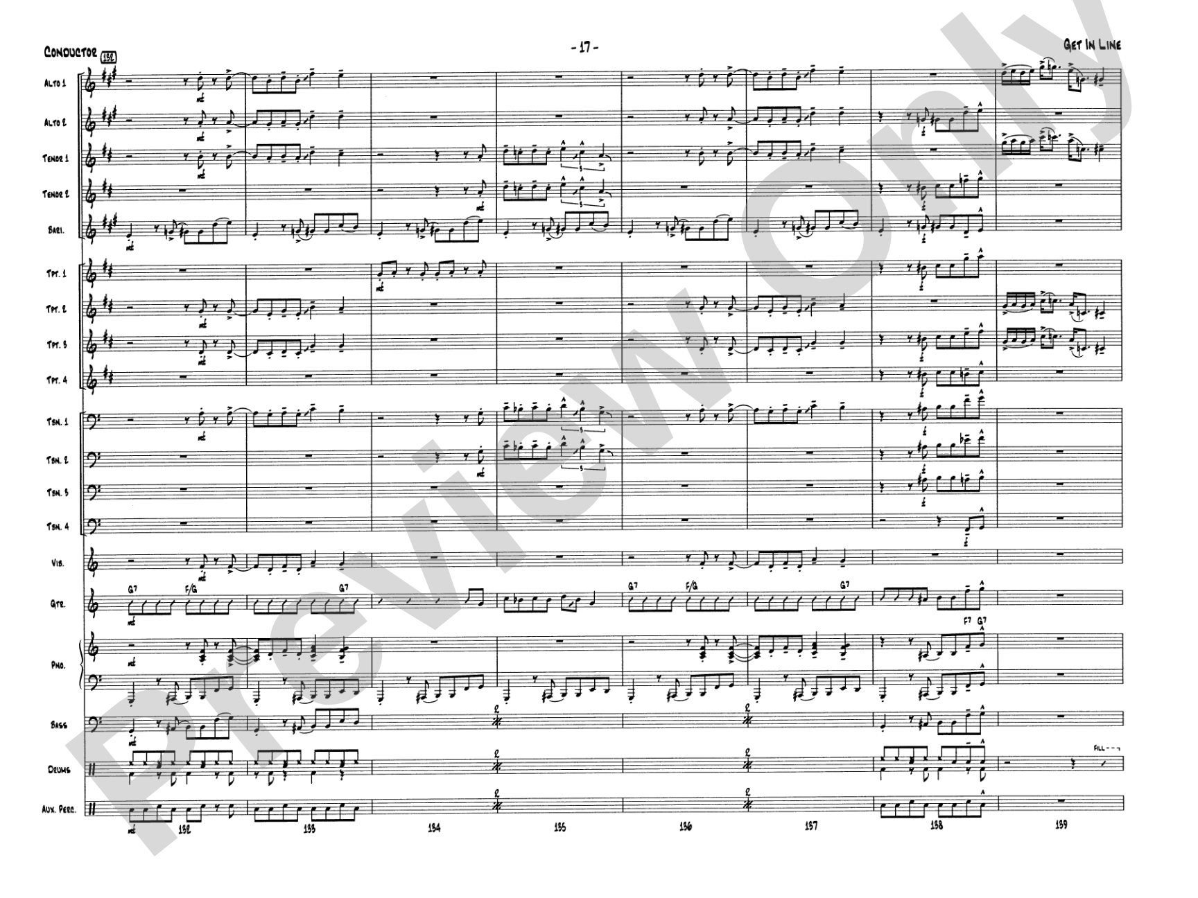 Get in Line: Jazz Ensemble Conductor Score & Parts