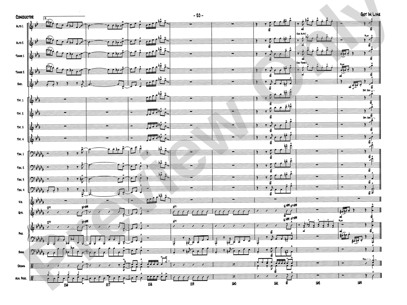 Get in Line: Jazz Ensemble Conductor Score & Parts