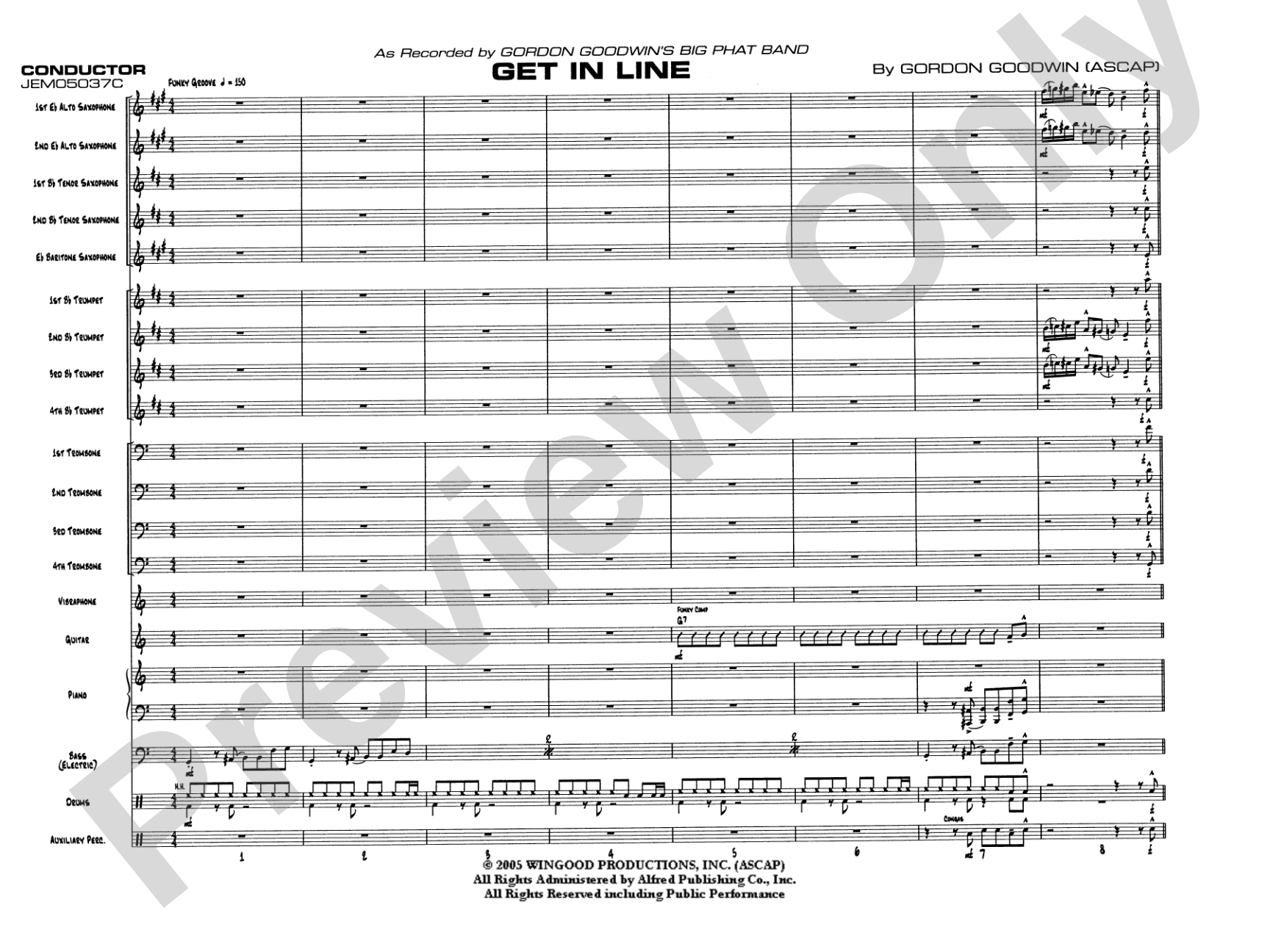 Get in Line: Jazz Ensemble Conductor Score & Parts