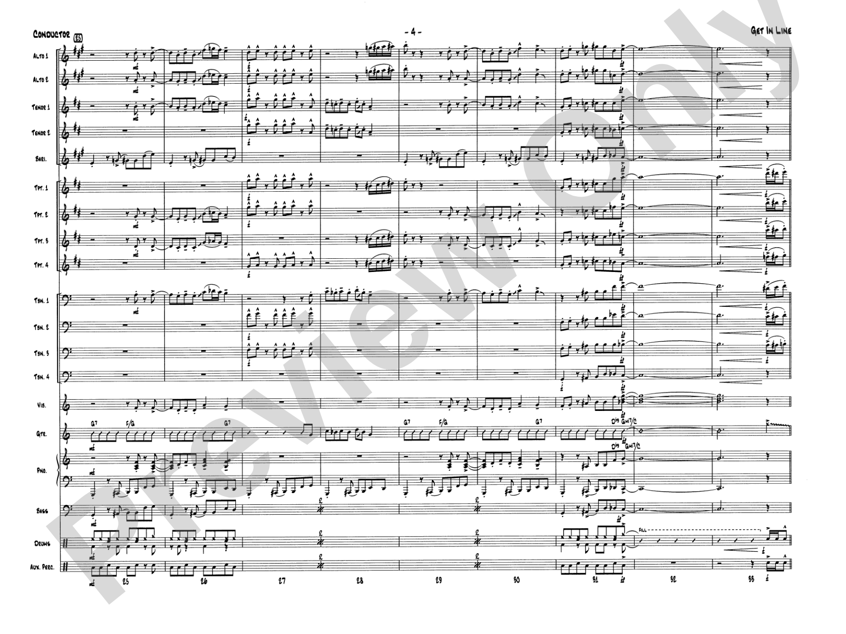 Get in Line: Jazz Ensemble Conductor Score & Parts