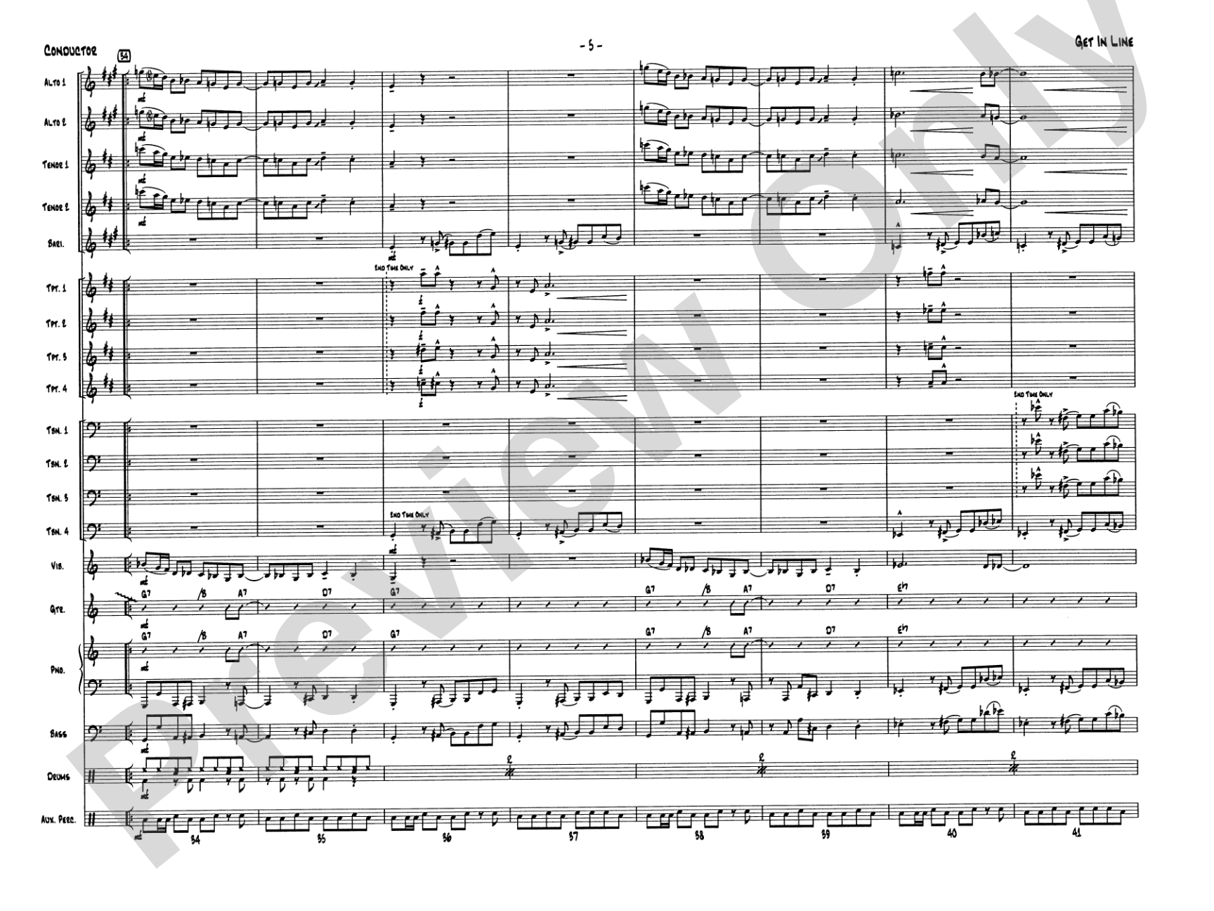 Get in Line: Jazz Ensemble Conductor Score & Parts