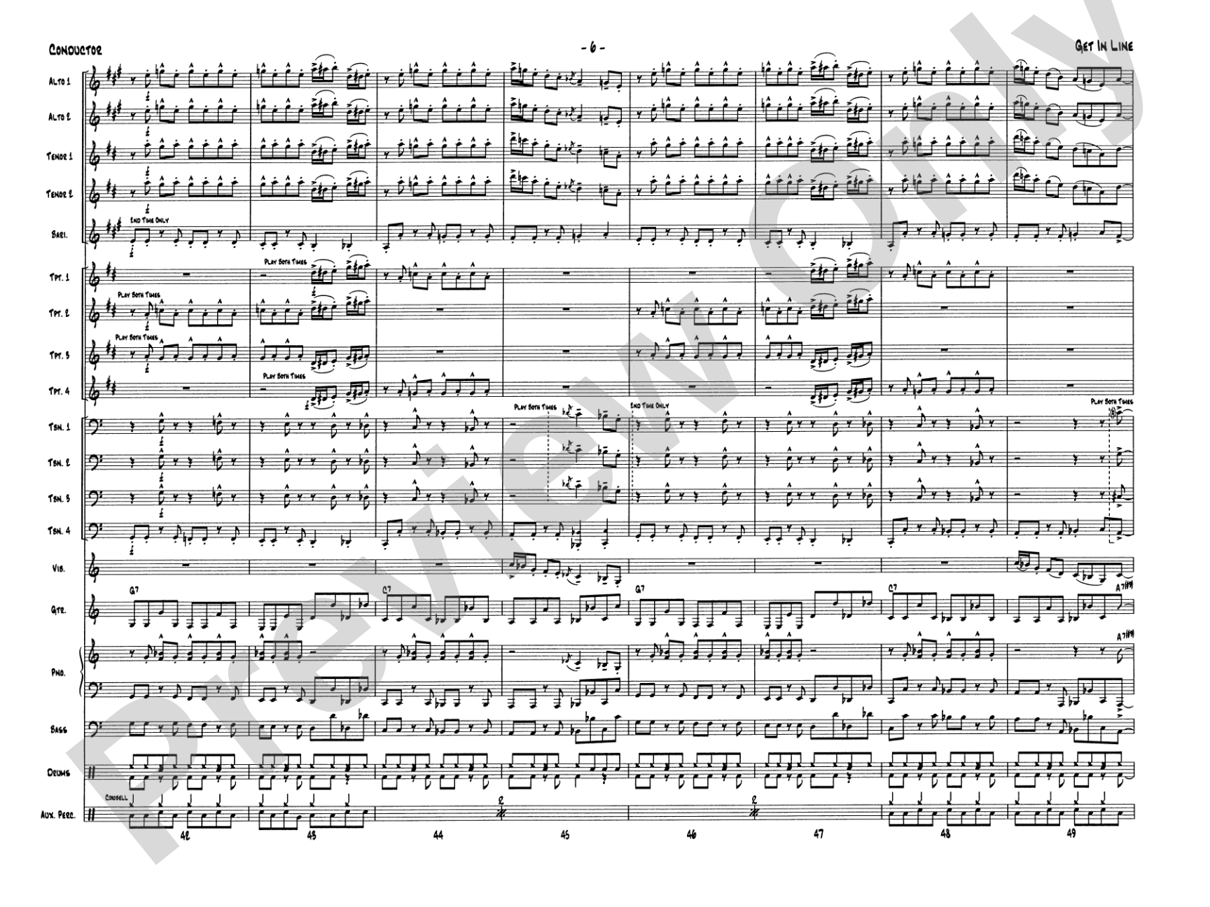 Get in Line: Jazz Ensemble Conductor Score & Parts