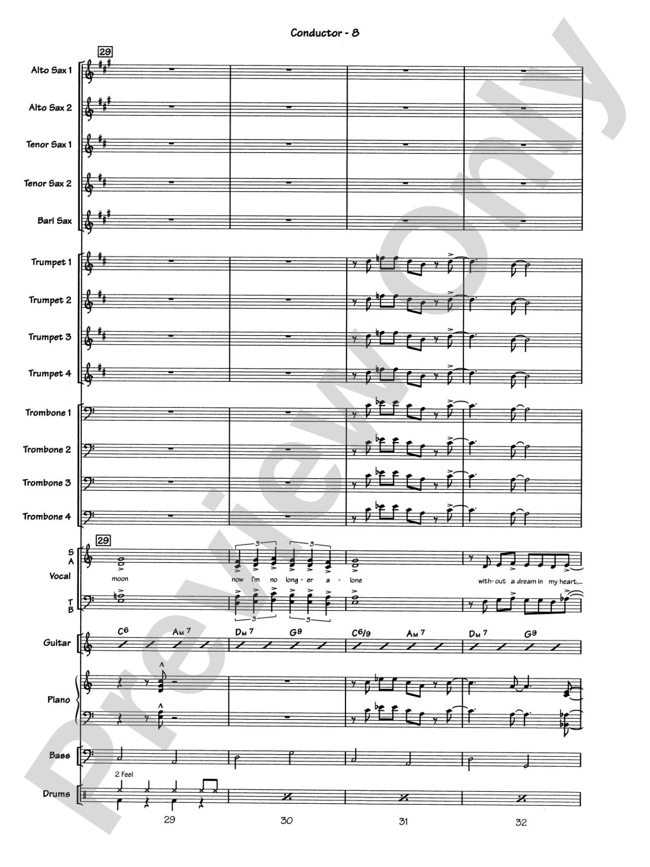Blue Moon: Vocal Solo with Jazz Ensemble Conductor Score & Parts