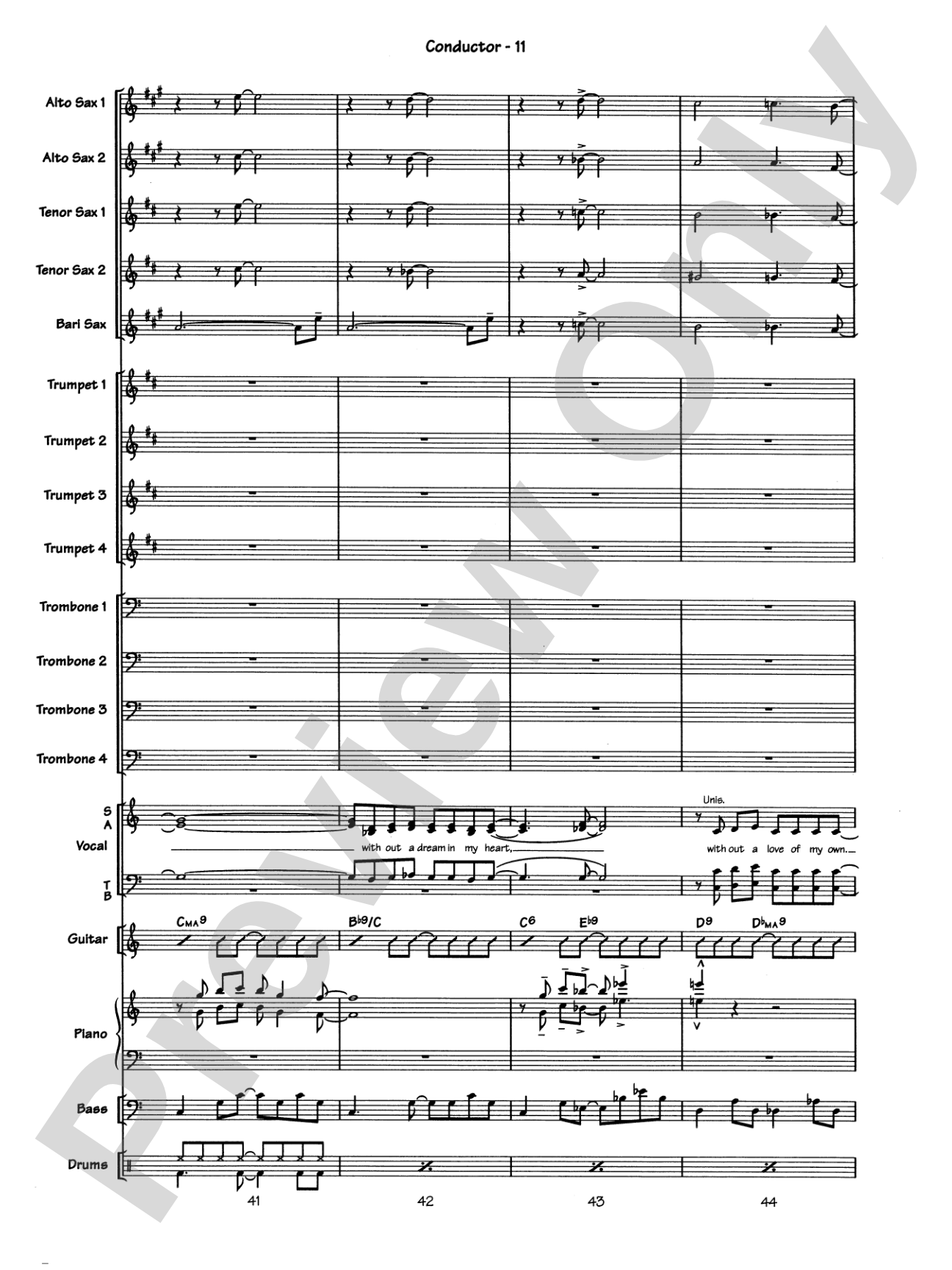 Blue Moon: Vocal Solo with Jazz Ensemble Conductor Score & Parts
