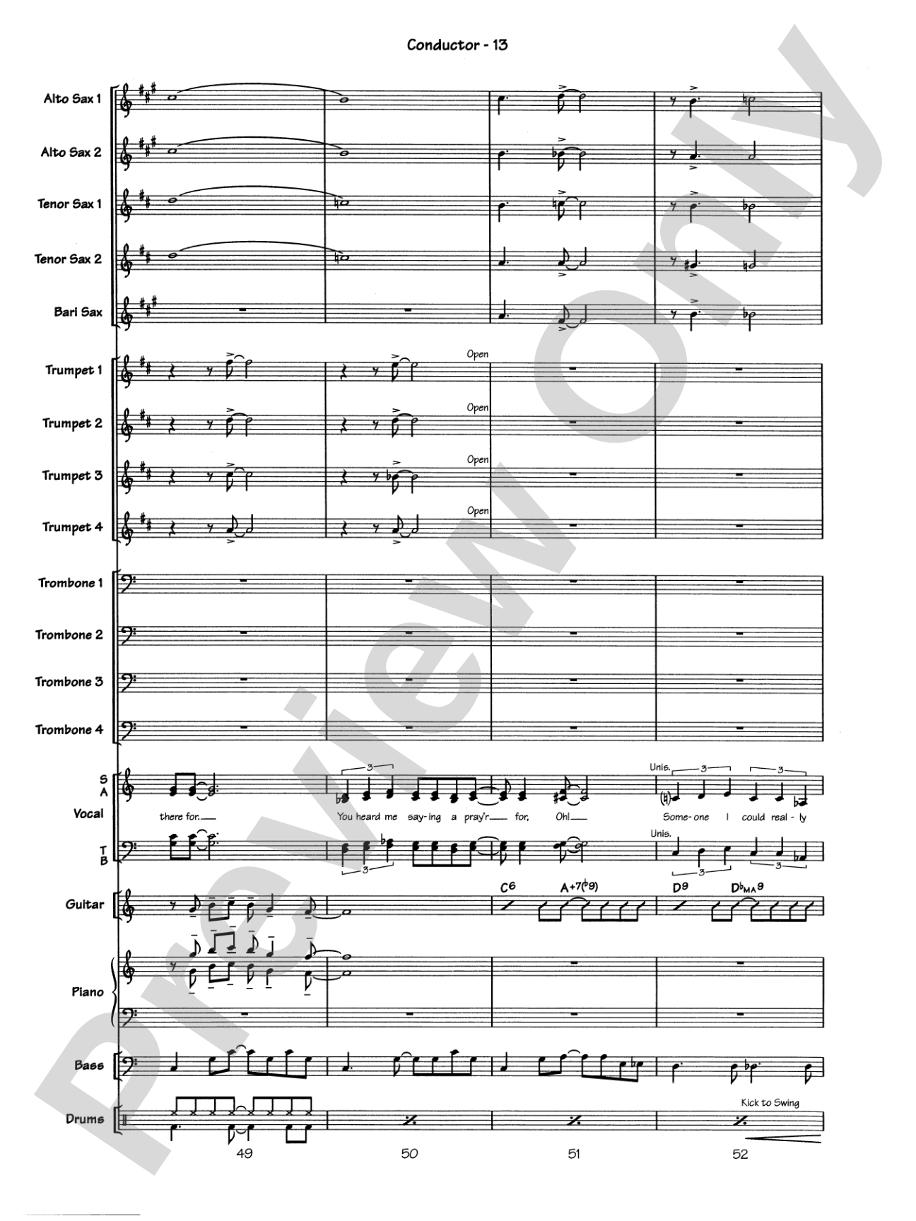 Blue Moon: Vocal Solo with Jazz Ensemble Conductor Score & Parts