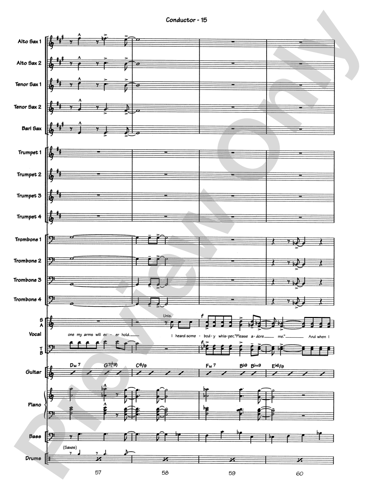 Blue Moon: Vocal Solo with Jazz Ensemble Conductor Score & Parts