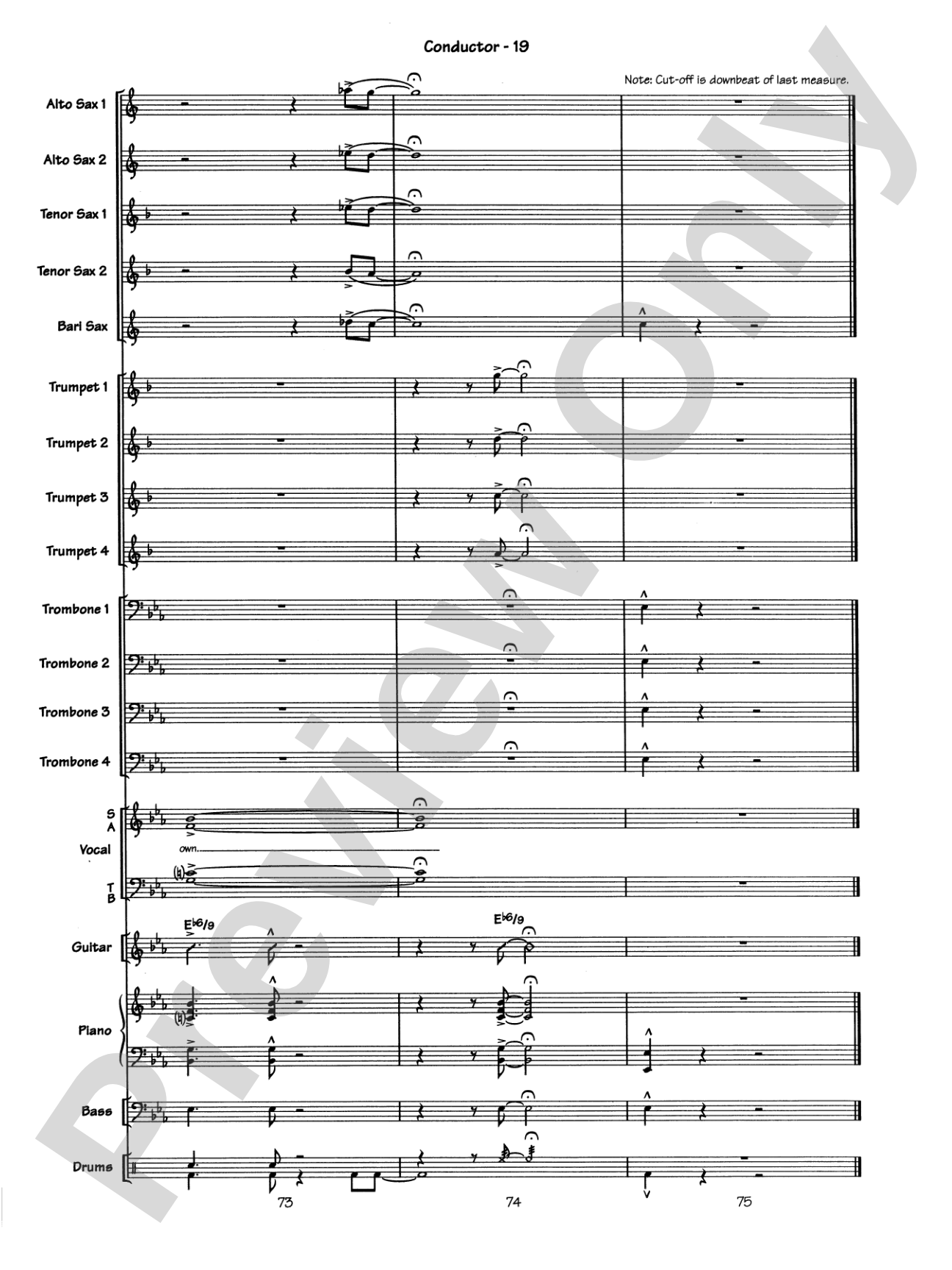 Blue Moon: Vocal Solo with Jazz Ensemble Conductor Score & Parts