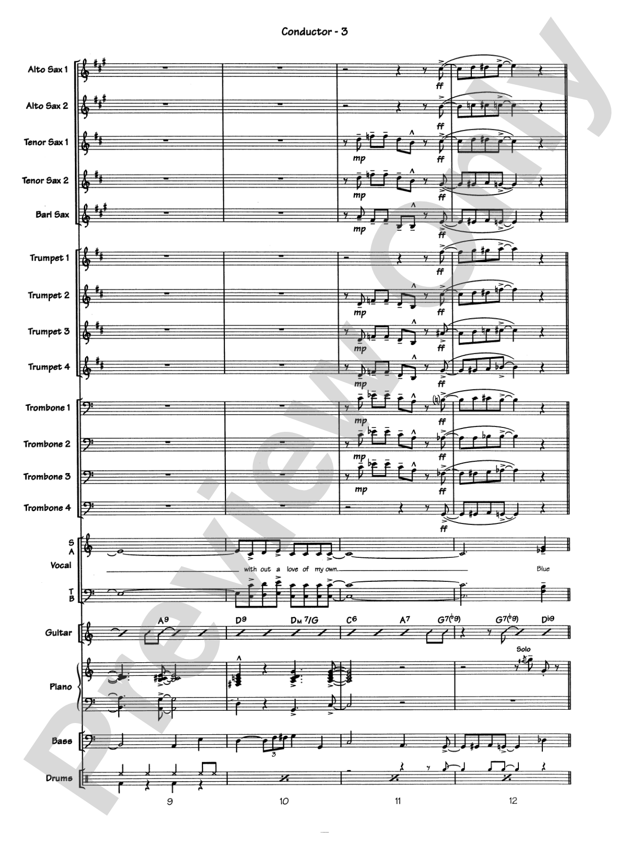 Blue Moon: Vocal Solo with Jazz Ensemble Conductor Score & Parts