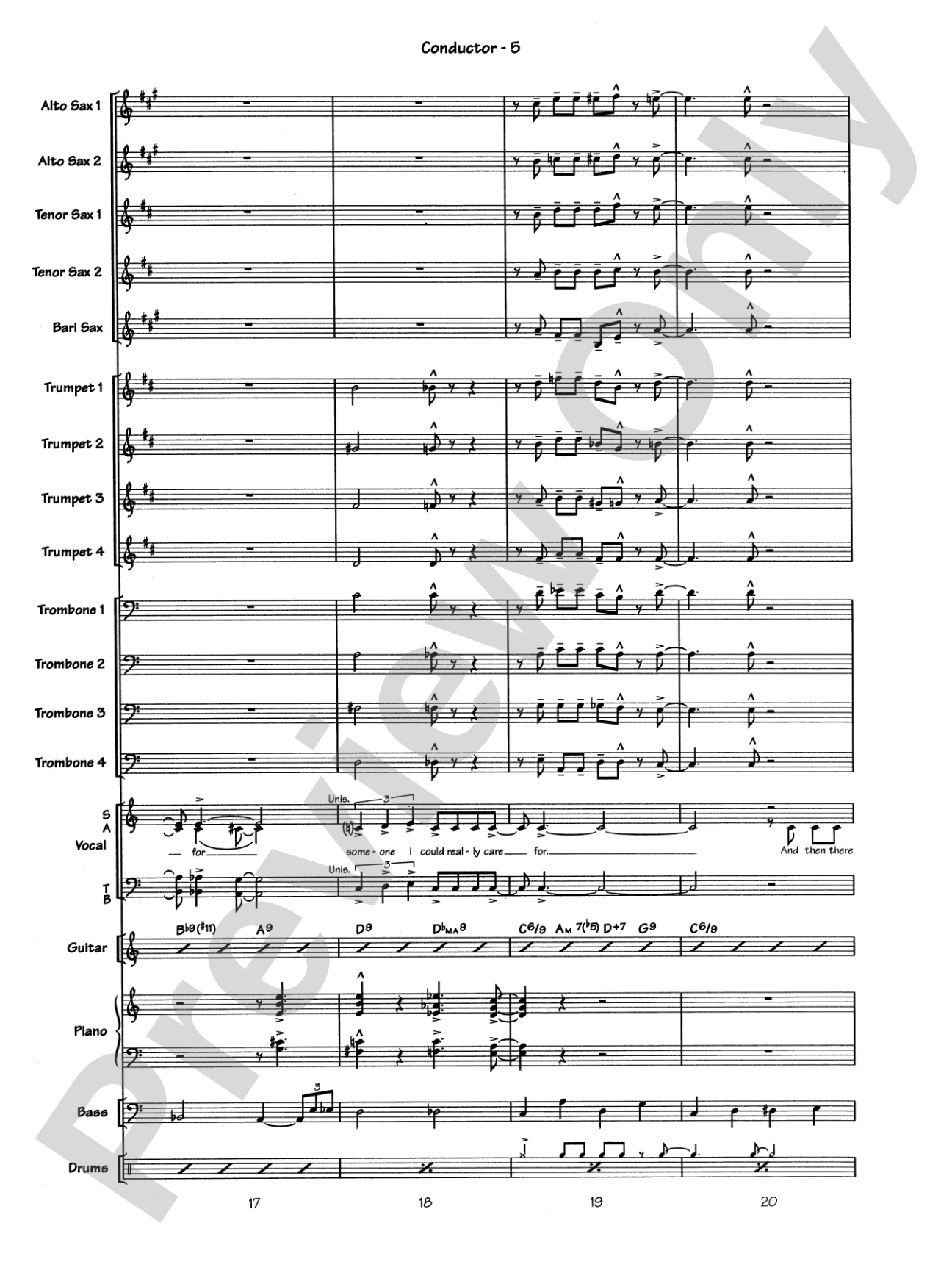 Blue Moon: Vocal Solo with Jazz Ensemble Conductor Score & Parts