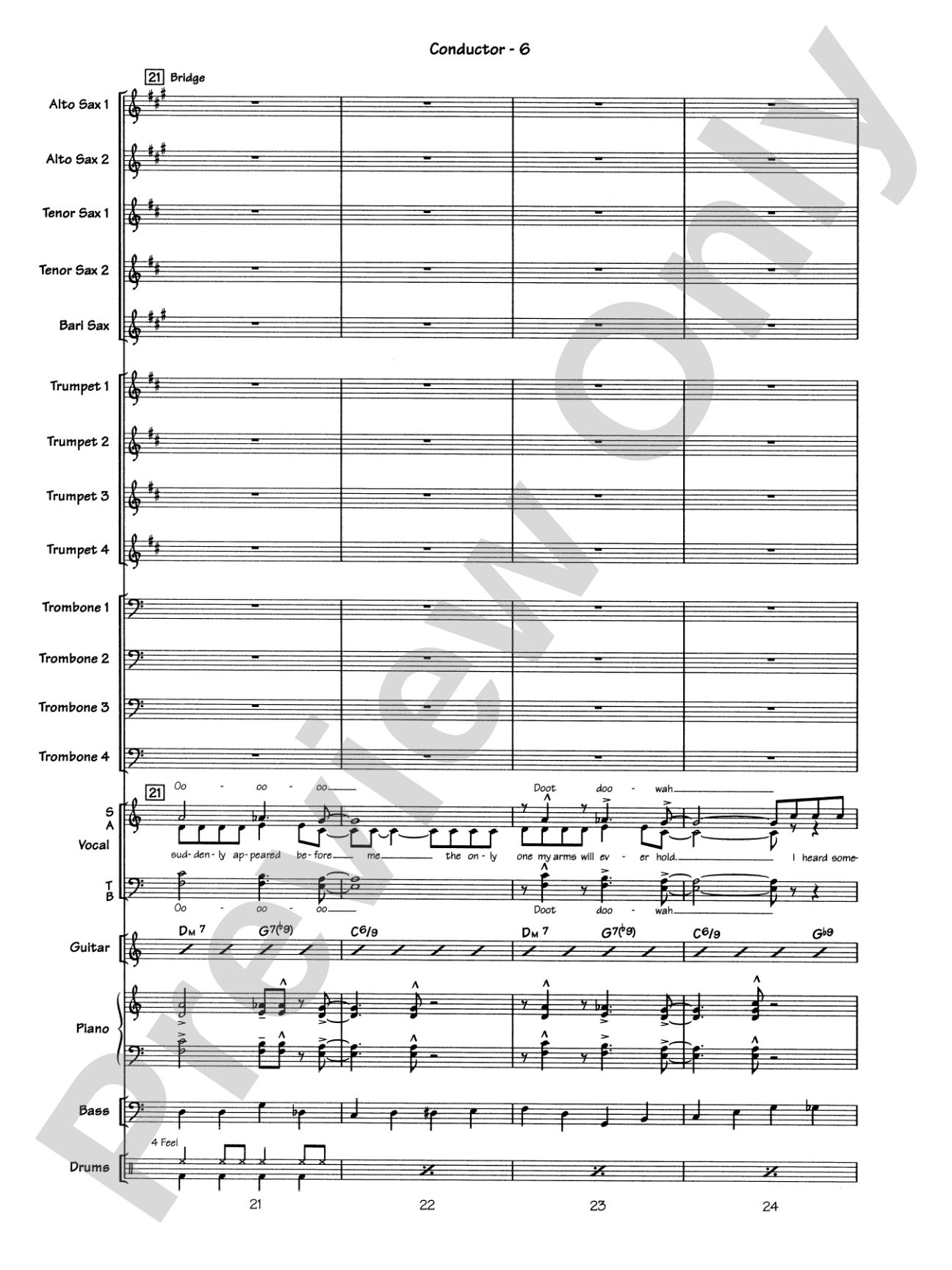 Blue Moon: Vocal Solo with Jazz Ensemble Conductor Score & Parts