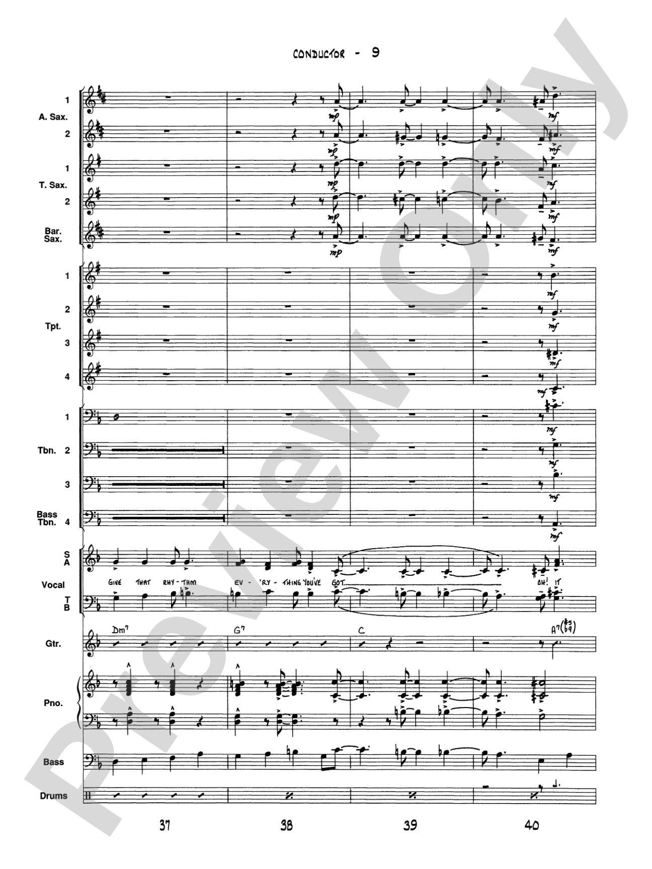 It Don't Mean a Thing (If It Ain't Got That Swing): Vocal Solo with Jazz Ensemble Conductor Score & Parts