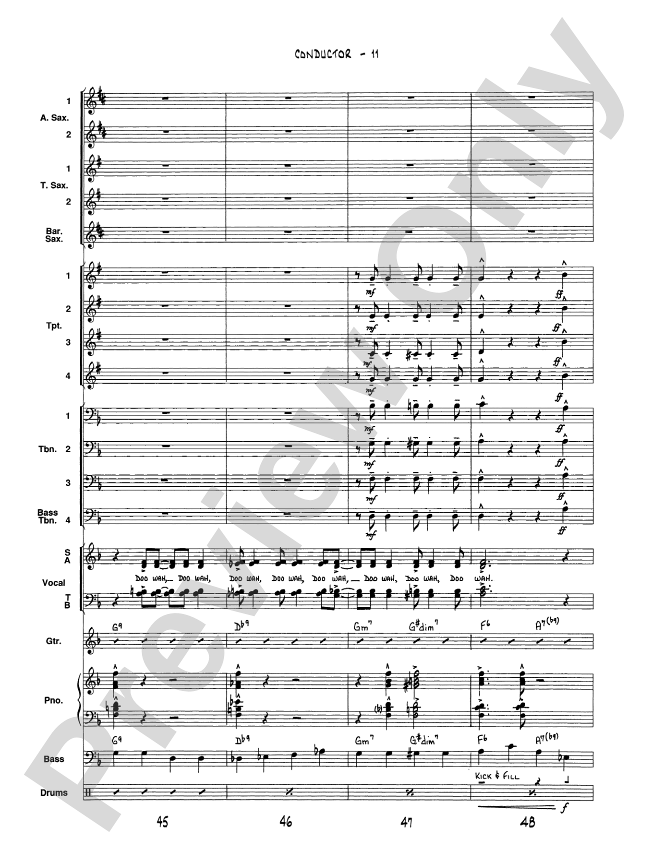 It Don't Mean a Thing (If It Ain't Got That Swing): Vocal Solo with Jazz Ensemble Conductor Score & Parts