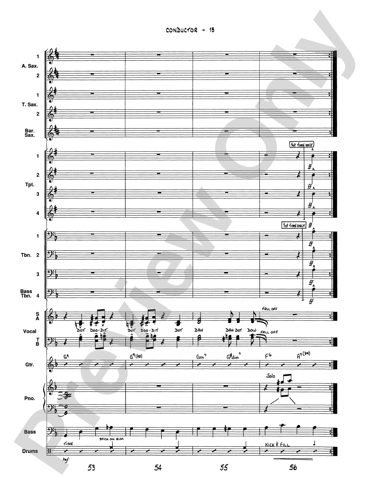 It Don't Mean a Thing (If It Ain't Got That Swing): Vocal Solo with Jazz Ensemble Conductor Score & Parts