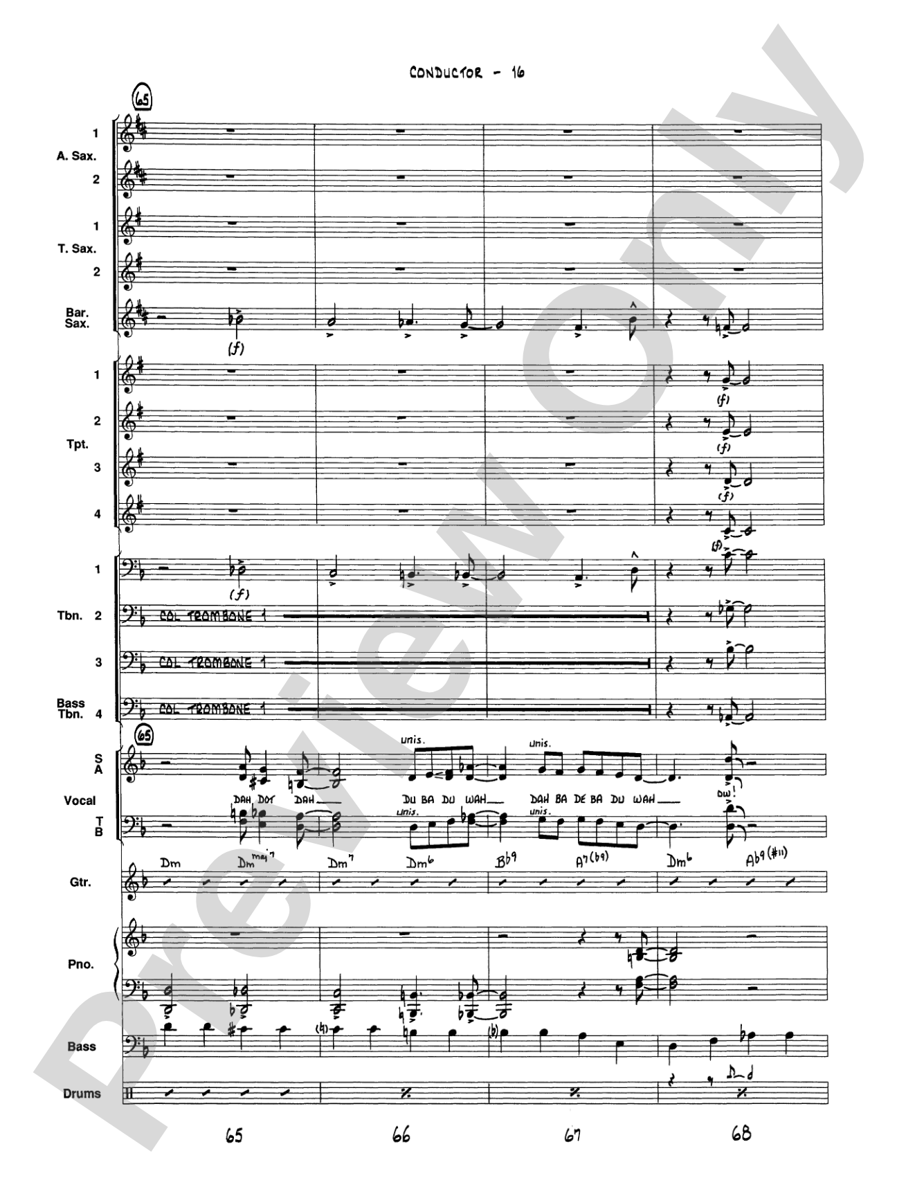 It Don't Mean a Thing (If It Ain't Got That Swing): Vocal Solo with Jazz Ensemble Conductor Score & Parts