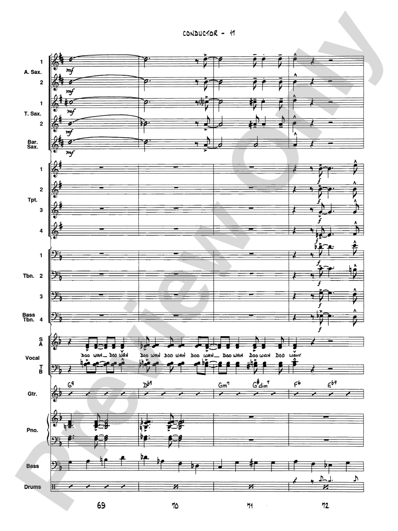 It Don't Mean a Thing (If It Ain't Got That Swing): Vocal Solo with Jazz Ensemble Conductor Score & Parts