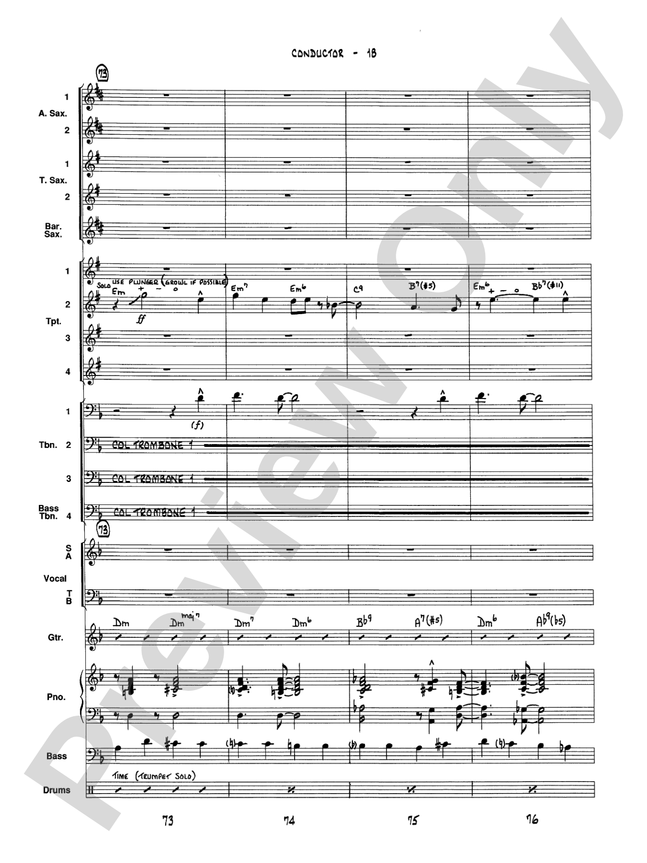 It Don't Mean a Thing (If It Ain't Got That Swing): Vocal Solo with Jazz Ensemble Conductor Score & Parts