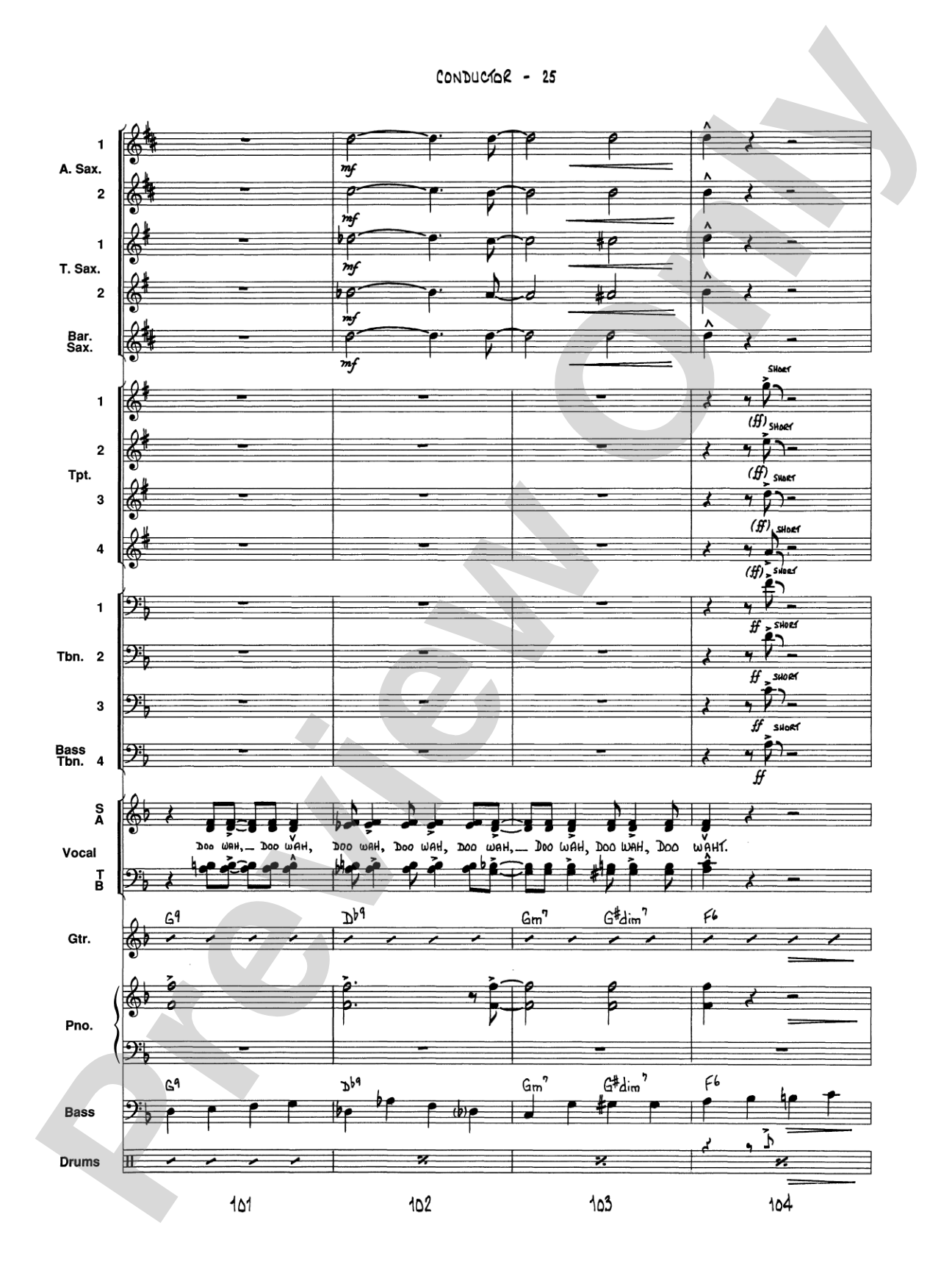 It Don't Mean a Thing (If It Ain't Got That Swing): Vocal Solo with Jazz Ensemble Conductor Score & Parts