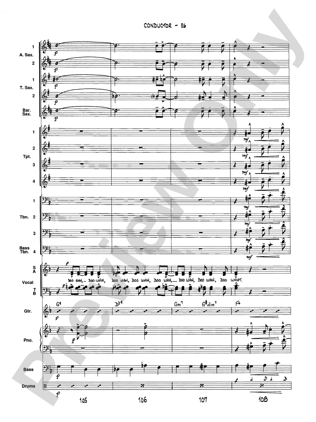 It Don't Mean a Thing (If It Ain't Got That Swing): Vocal Solo with Jazz Ensemble Conductor Score & Parts