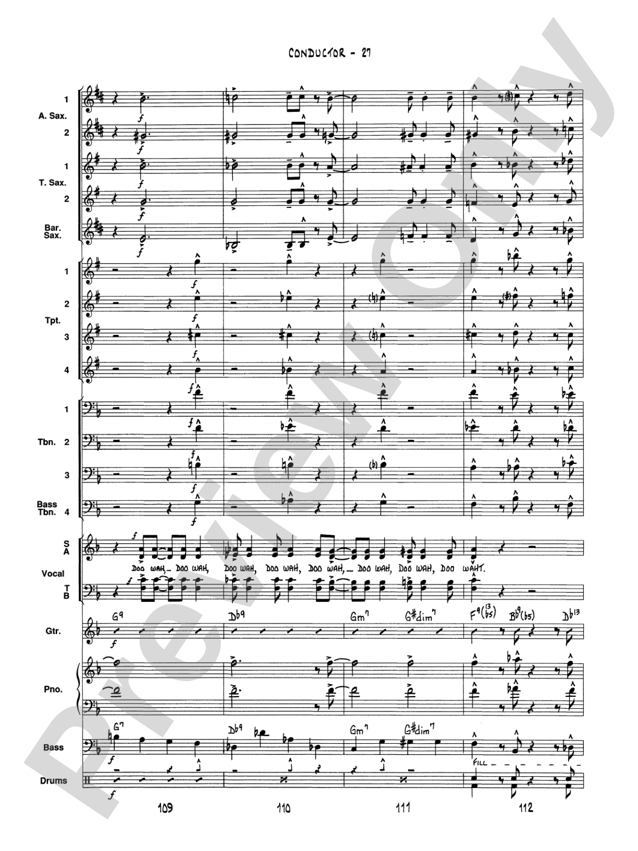 It Don't Mean a Thing (If It Ain't Got That Swing): Vocal Solo with Jazz Ensemble Conductor Score & Parts
