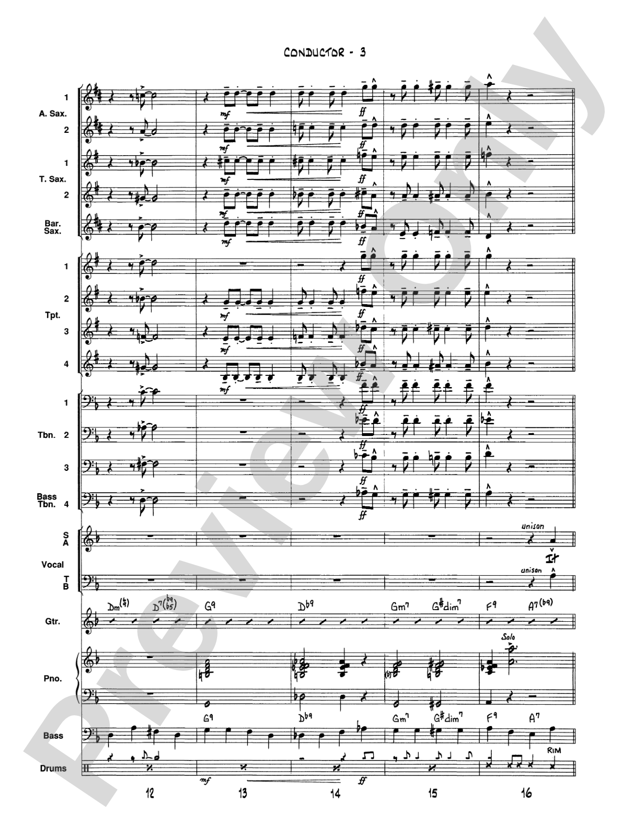 It Don't Mean a Thing (If It Ain't Got That Swing): Vocal Solo with Jazz Ensemble Conductor Score & Parts