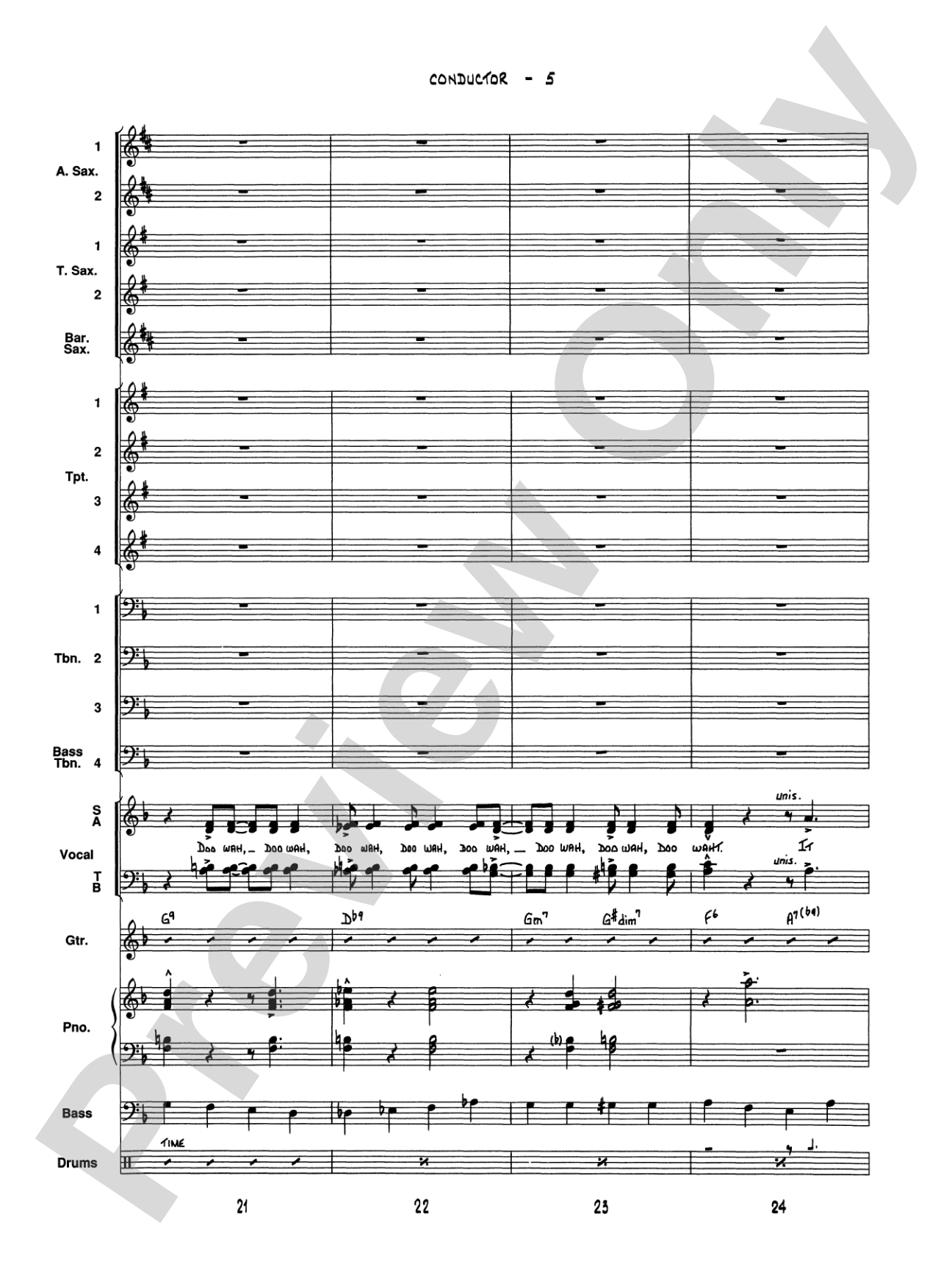 It Don't Mean a Thing (If It Ain't Got That Swing): Vocal Solo with Jazz Ensemble Conductor Score & Parts