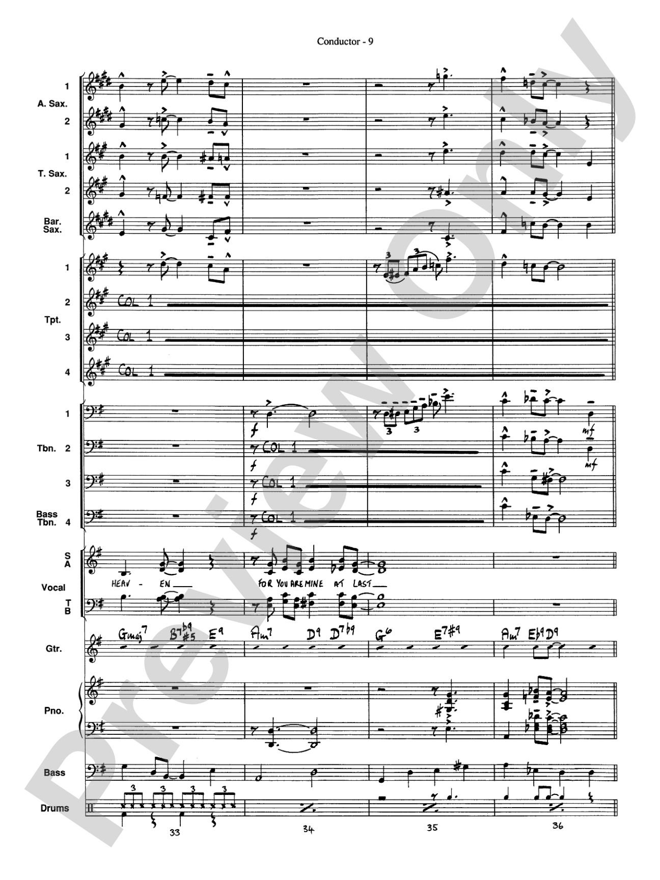 At Last: Vocal Solo with Jazz Ensemble Conductor Score & Parts