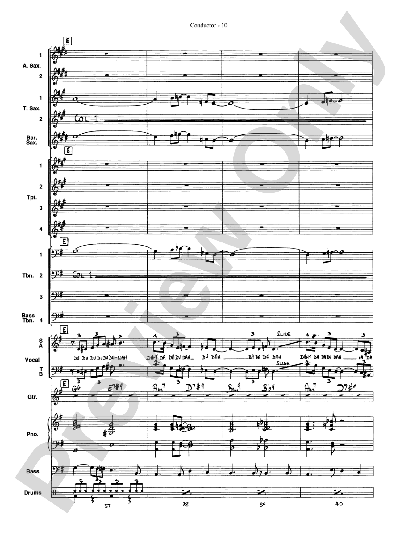 At Last: Vocal Solo with Jazz Ensemble Conductor Score & Parts