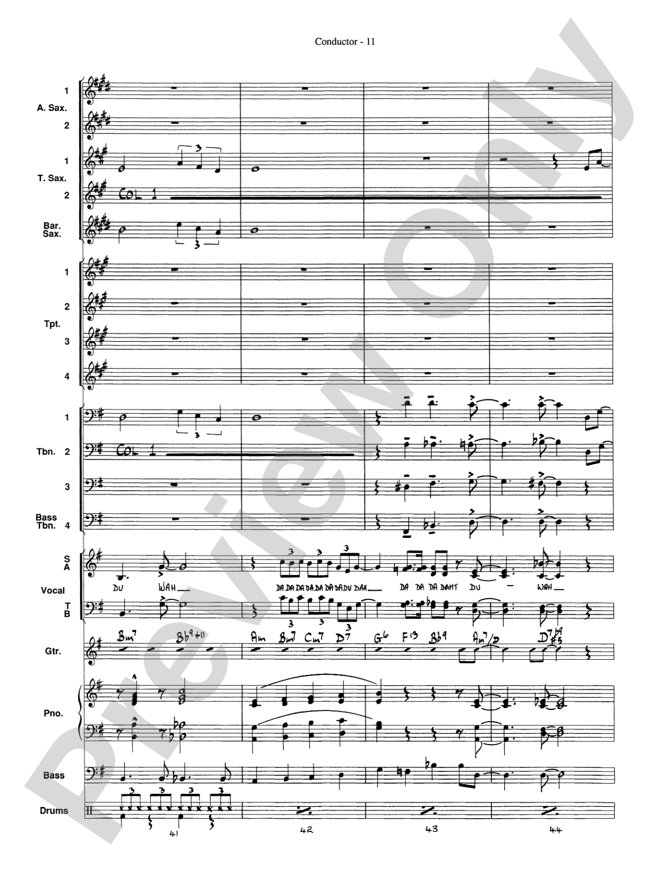 At Last: Vocal Solo with Jazz Ensemble Conductor Score & Parts