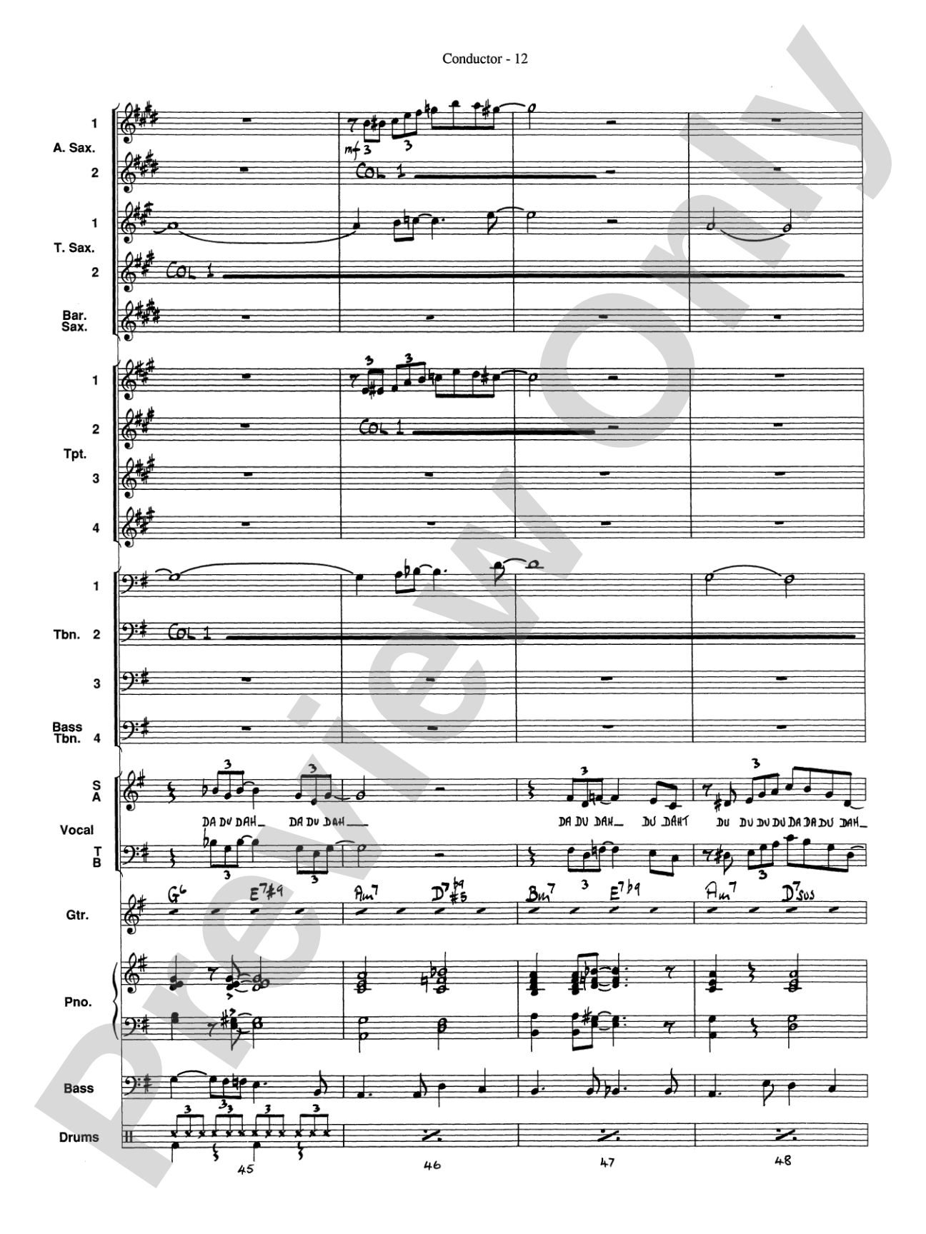 At Last: Vocal Solo with Jazz Ensemble Conductor Score & Parts