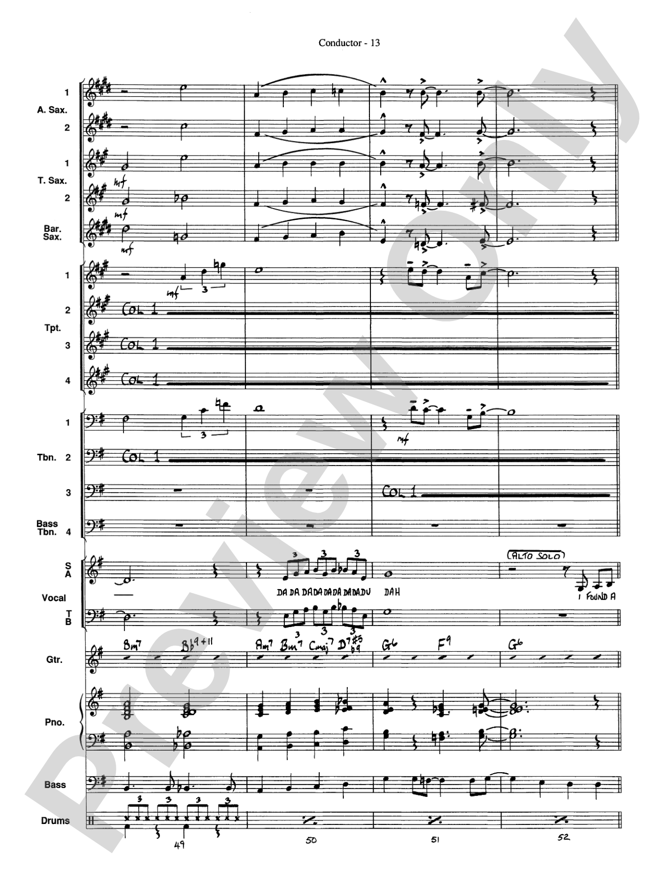 At Last: Vocal Solo with Jazz Ensemble Conductor Score & Parts