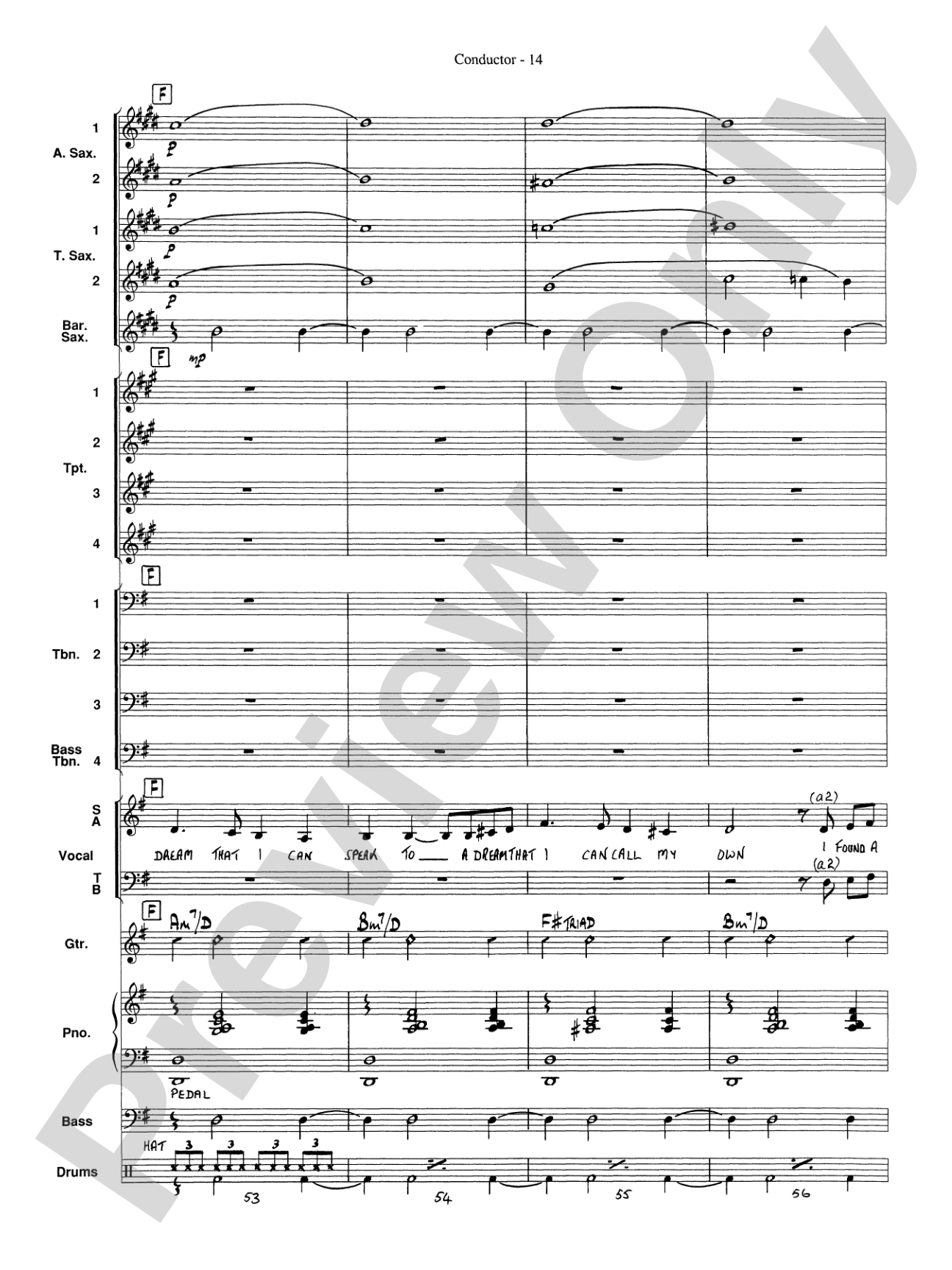 At Last: Vocal Solo with Jazz Ensemble Conductor Score & Parts