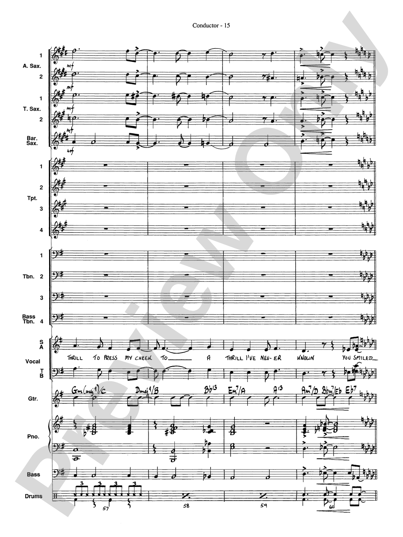 At Last: Vocal Solo with Jazz Ensemble Conductor Score & Parts