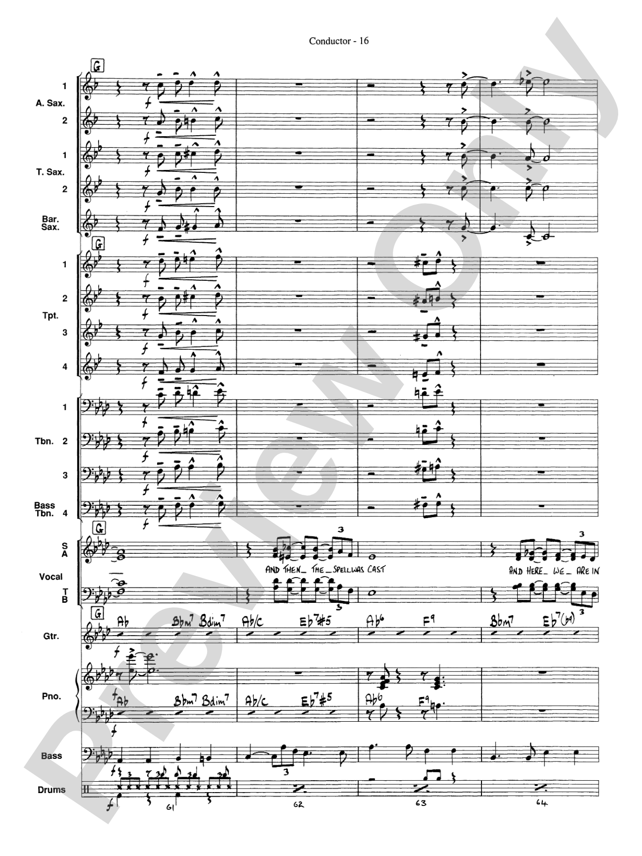 At Last: Vocal Solo with Jazz Ensemble Conductor Score & Parts