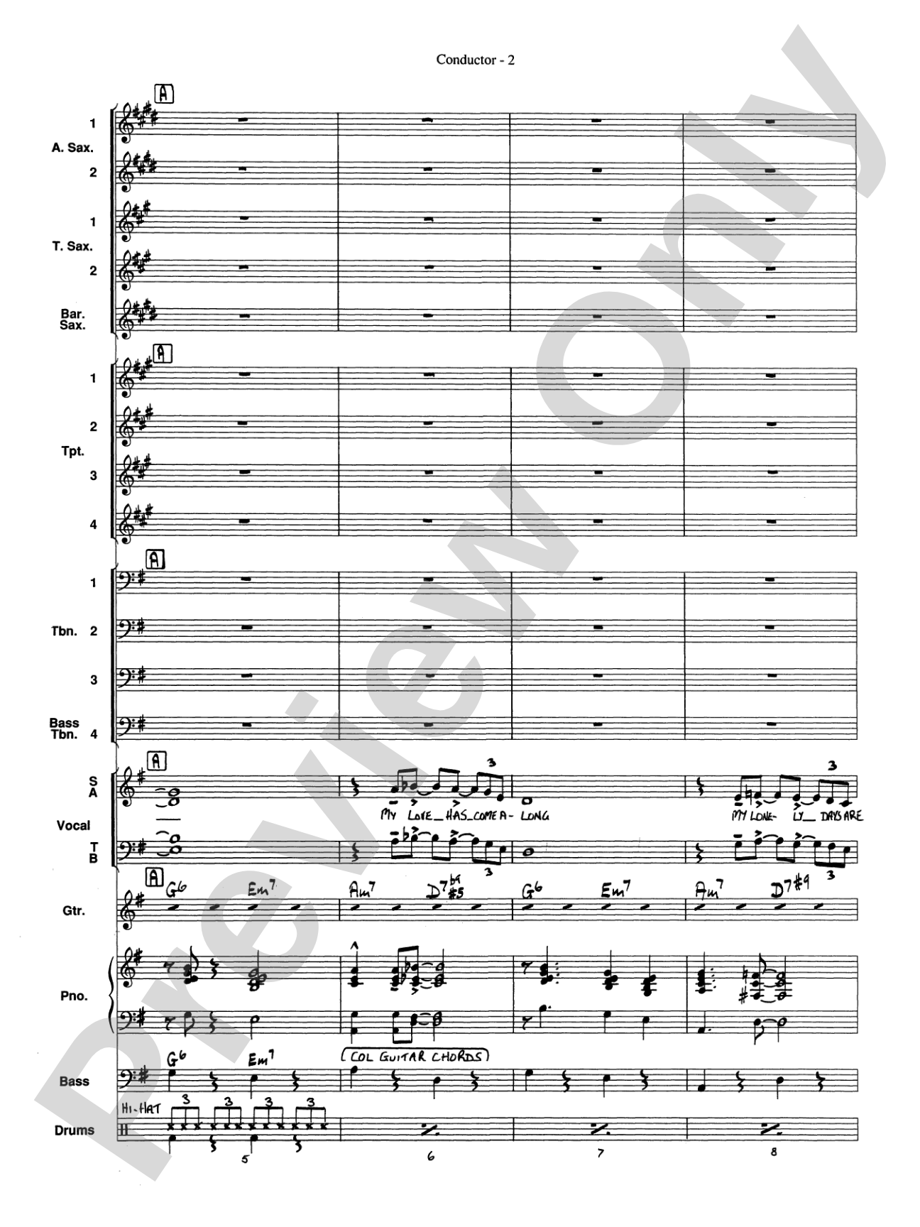 At Last: Vocal Solo with Jazz Ensemble Conductor Score & Parts