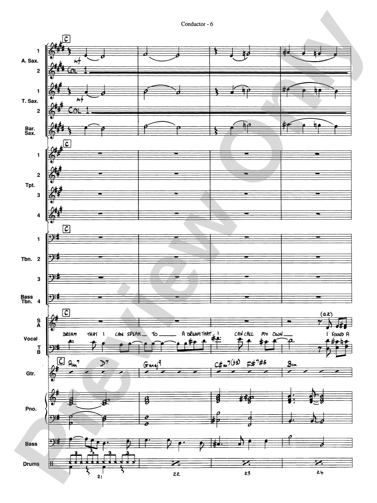 At Last: Vocal Solo with Jazz Ensemble Conductor Score & Parts