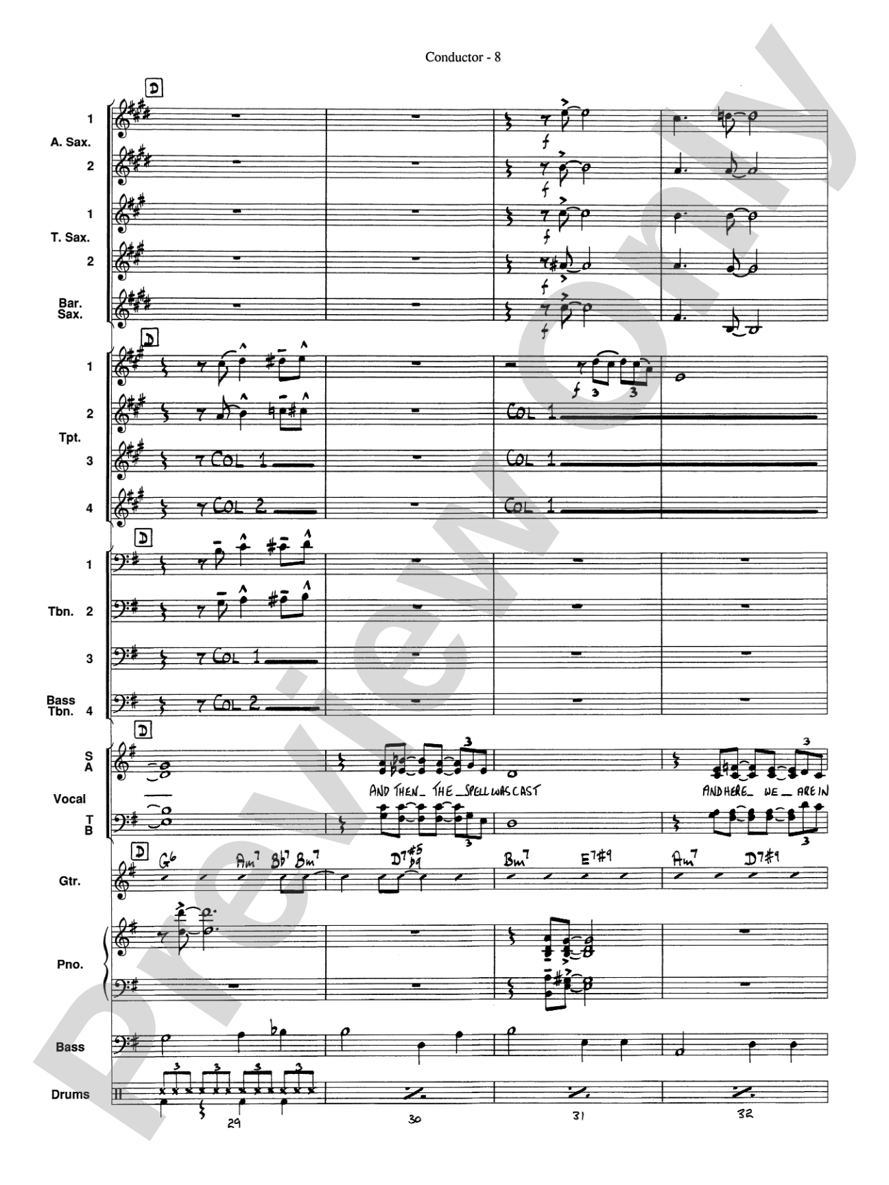At Last: Vocal Solo with Jazz Ensemble Conductor Score & Parts